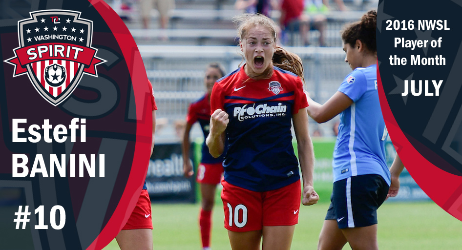 Spirit Midfielder Estefania Banini Voted NWSL Player of the Month Featured Image
