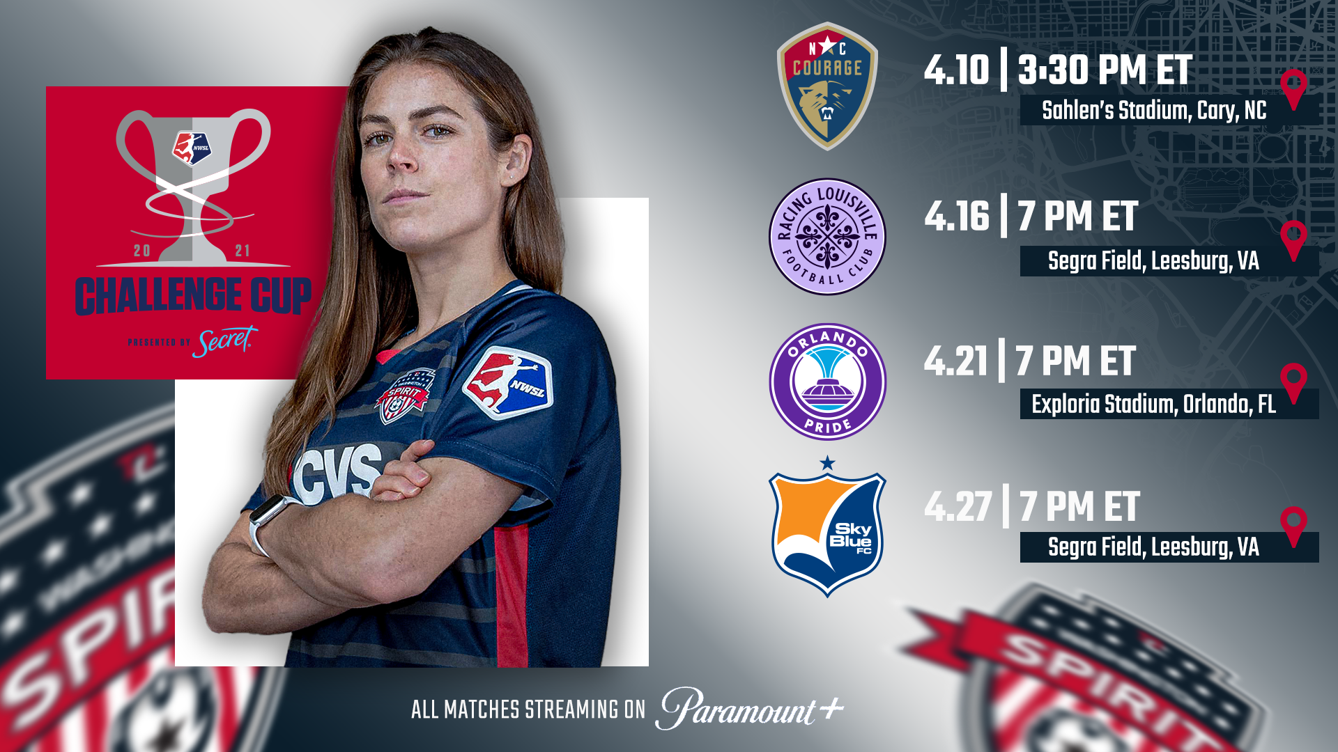 NWSL Releases Full Schedule and Broadcast Details for 2021 NWSL Challenge Cup Presented by Secret Deodorant Featured Image