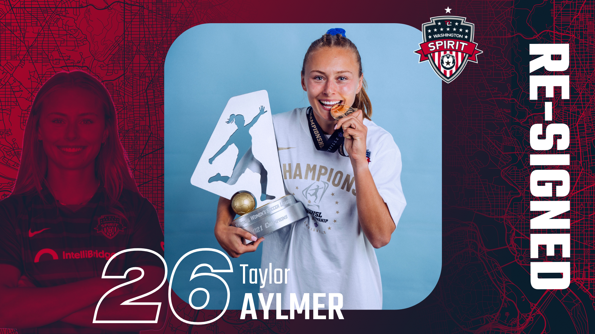 Washington Spirit Re-Sign Midfielder Taylor Aylmer to New Contract Featured Image