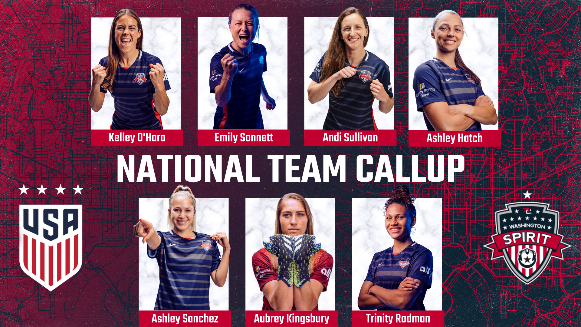 Seven Spirit Players Called Up to USWNT January Camp Featured Image