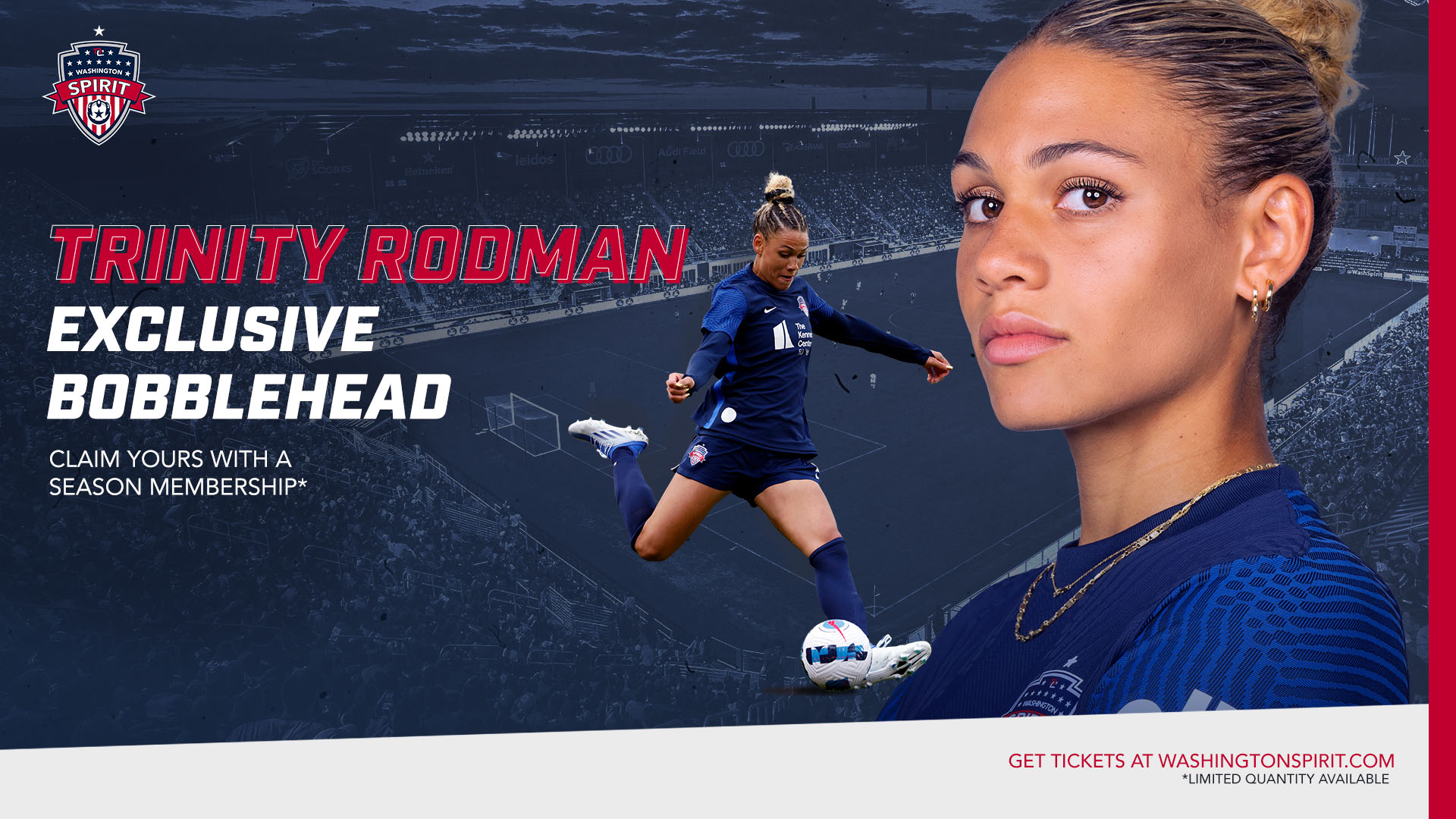 Washington Spirit to Release First-Ever Spirit Player Bobblehead, featuring Trinity Rodman Featured Image