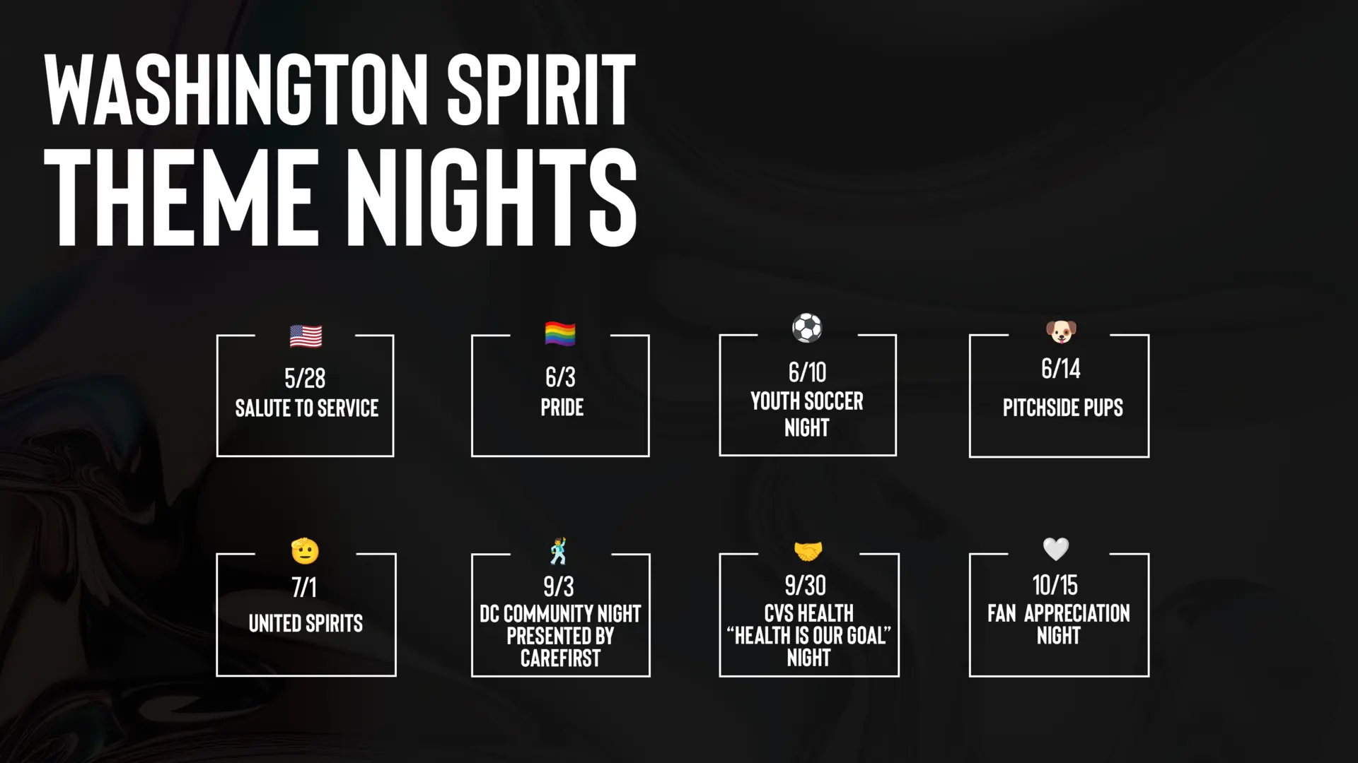 Washington Spirit Announces Theme Nights for the 2023 Season Featured Image