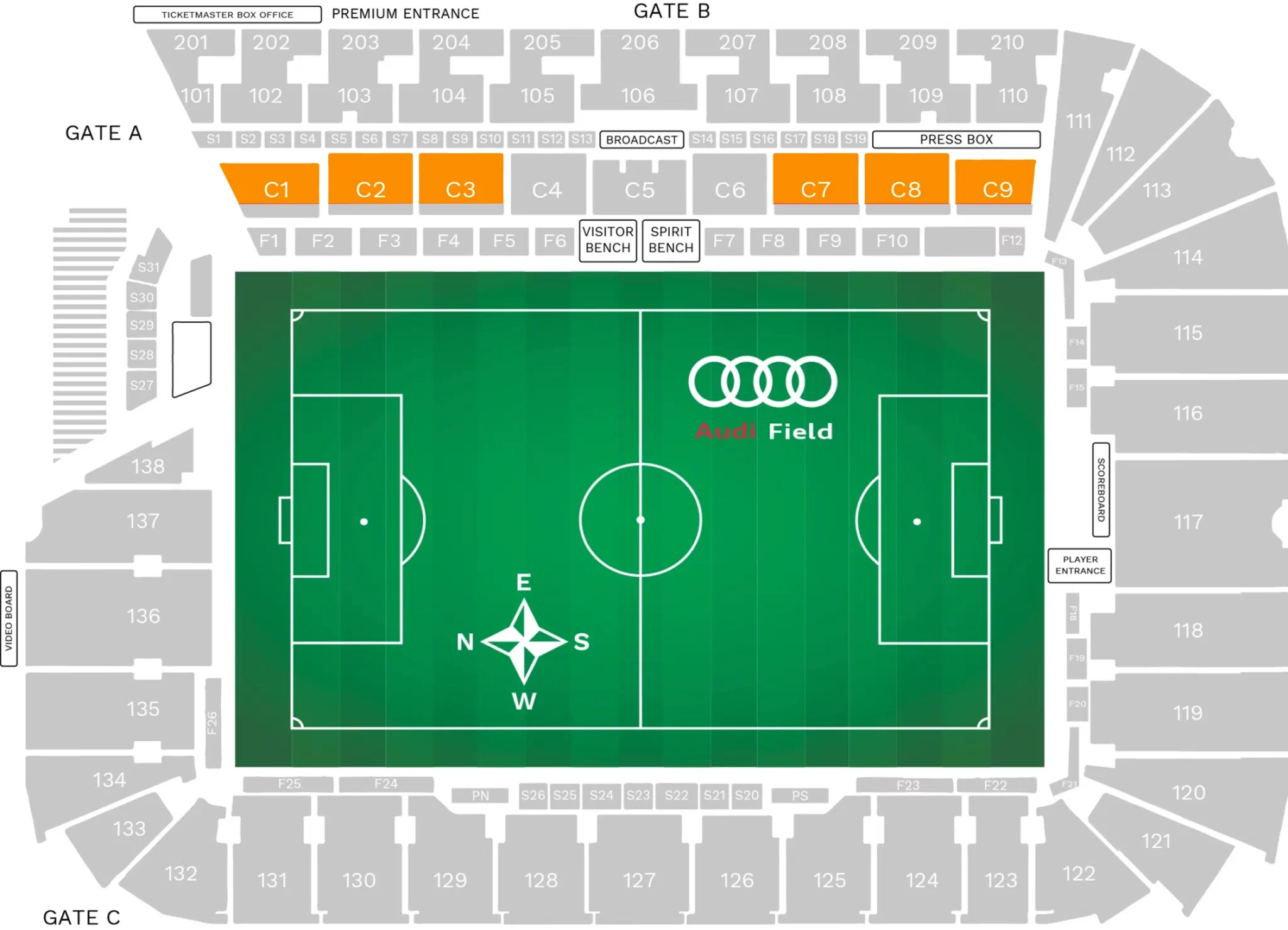 Club Level 2 Audi Stadium Seating Chart Image