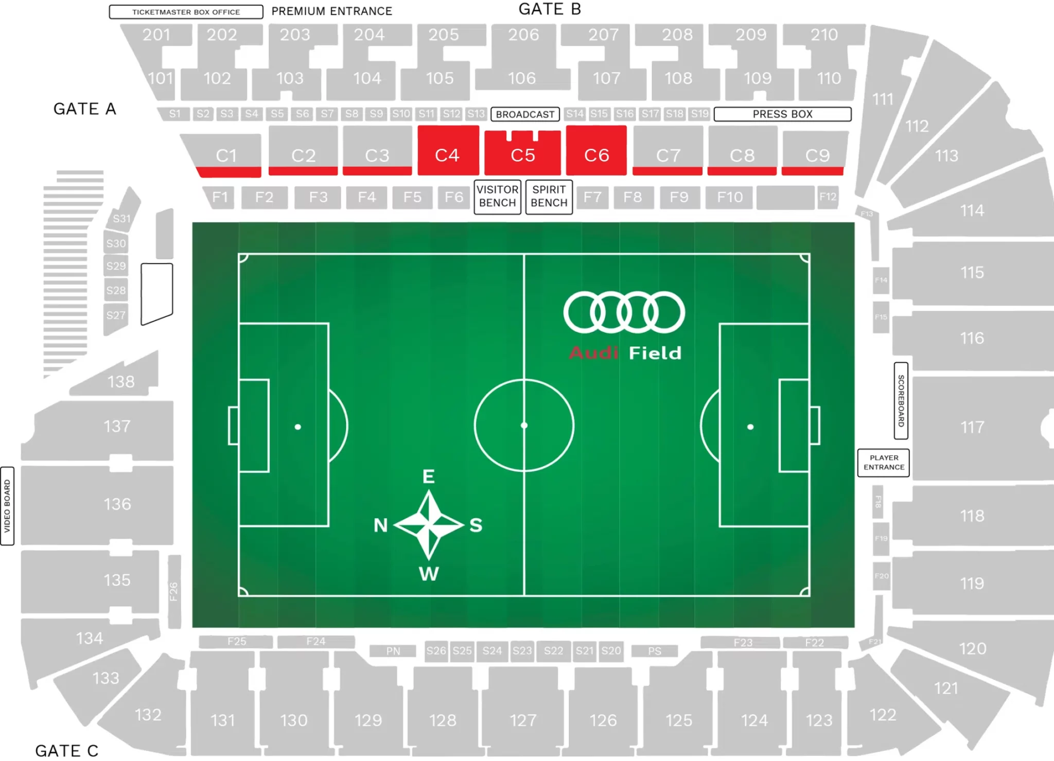 Club Level 1 Audi Stadium Seating Chart Image