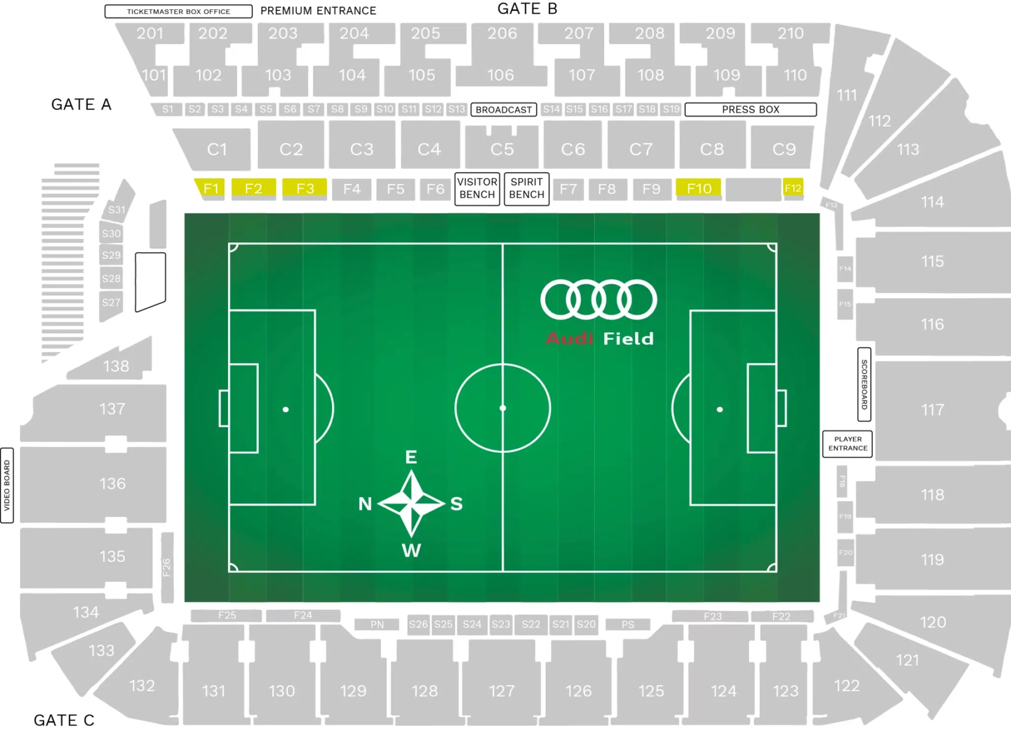 Field Level 2 Audi Stadium Seating Chart Image