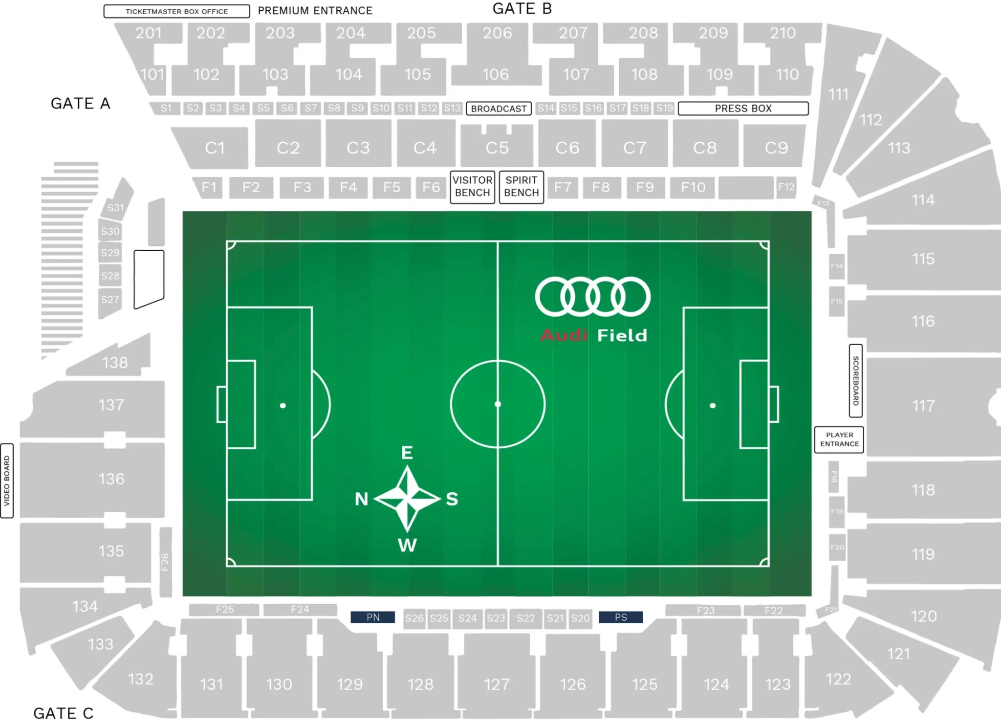 Field Side Tables Audi Stadium Seating Chart Image