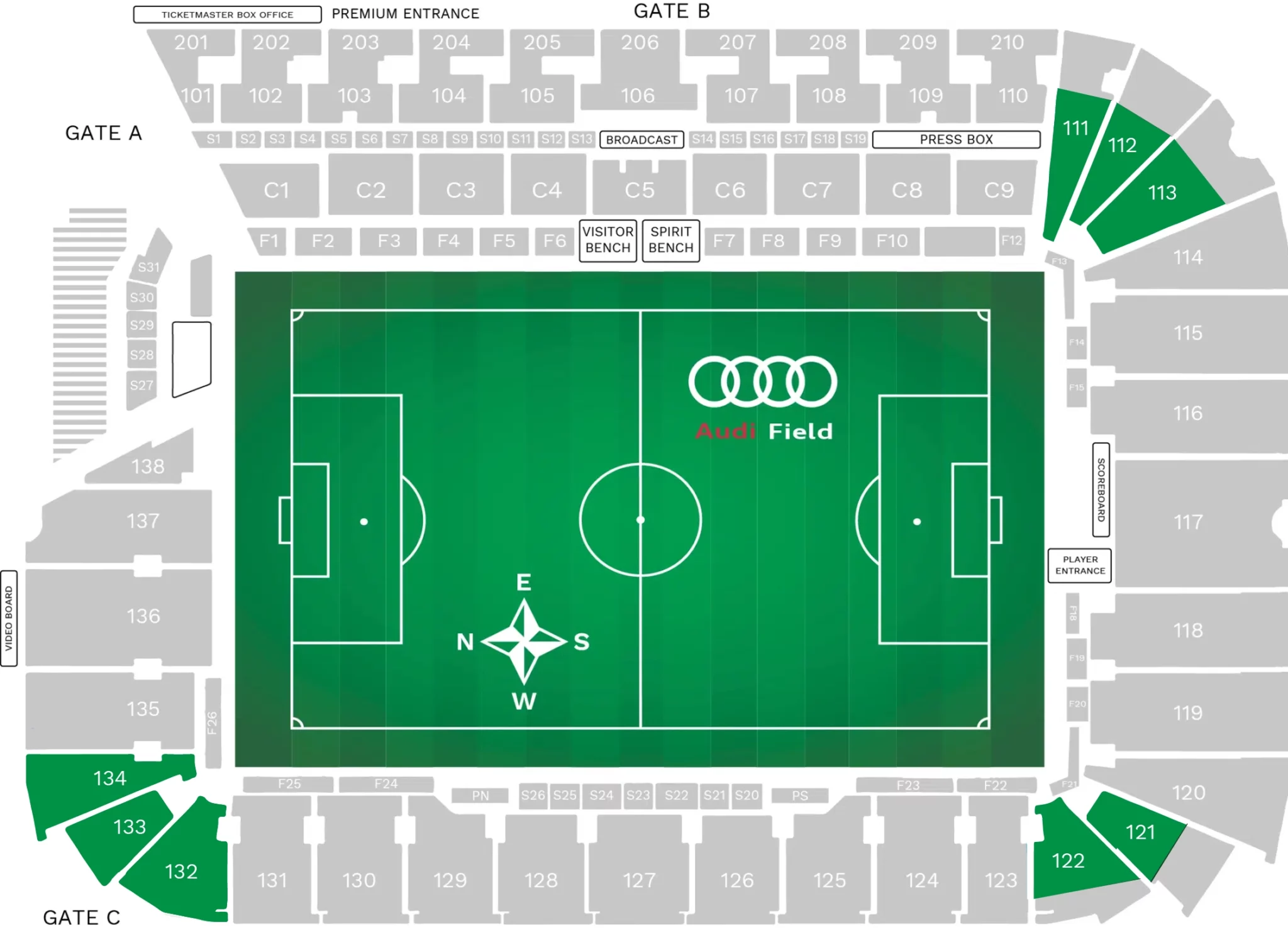 Lower Corner Audi Stadium Seating Chart Image
