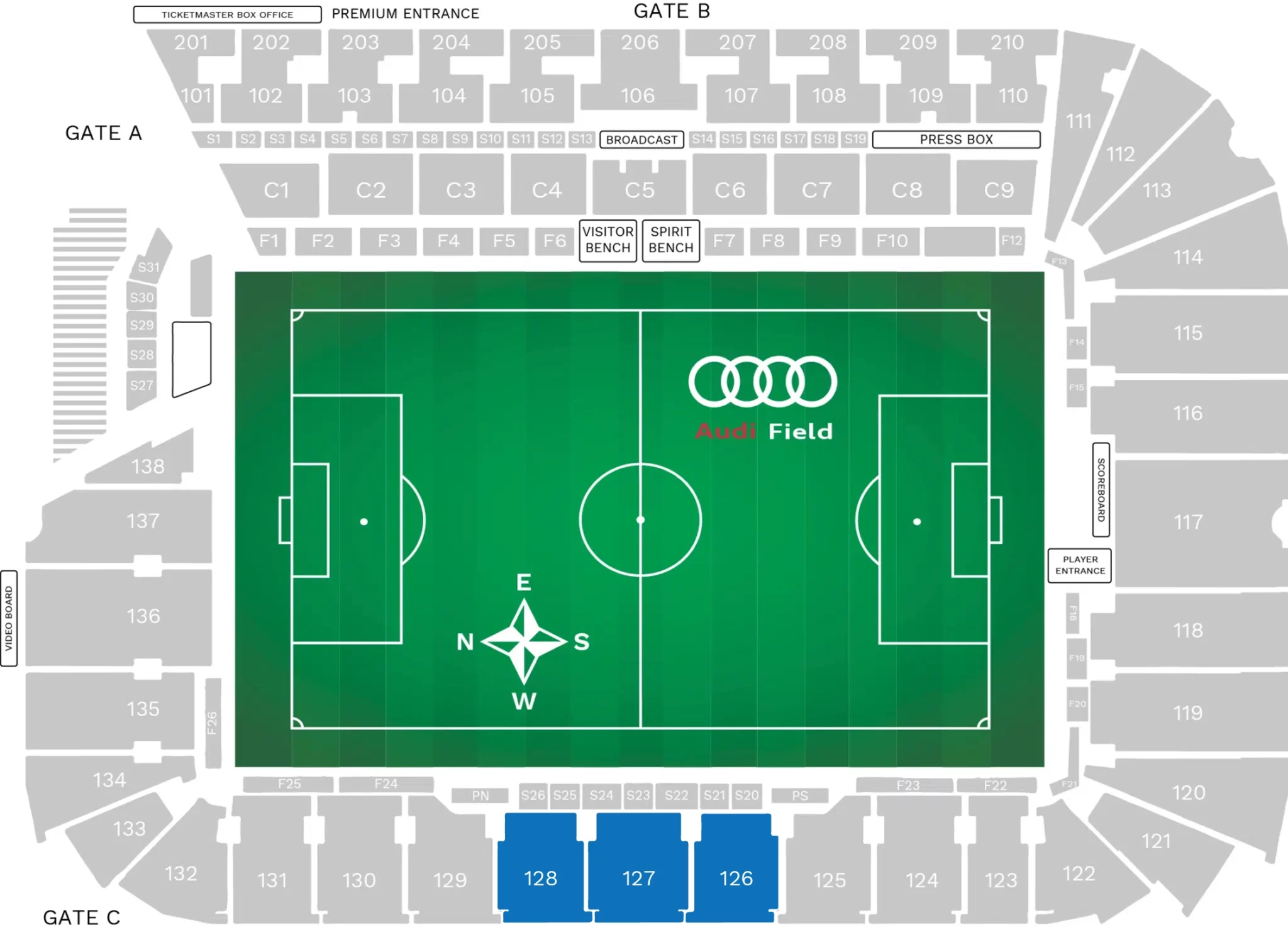 West Midfield Audi Stadium Seating Chart Image