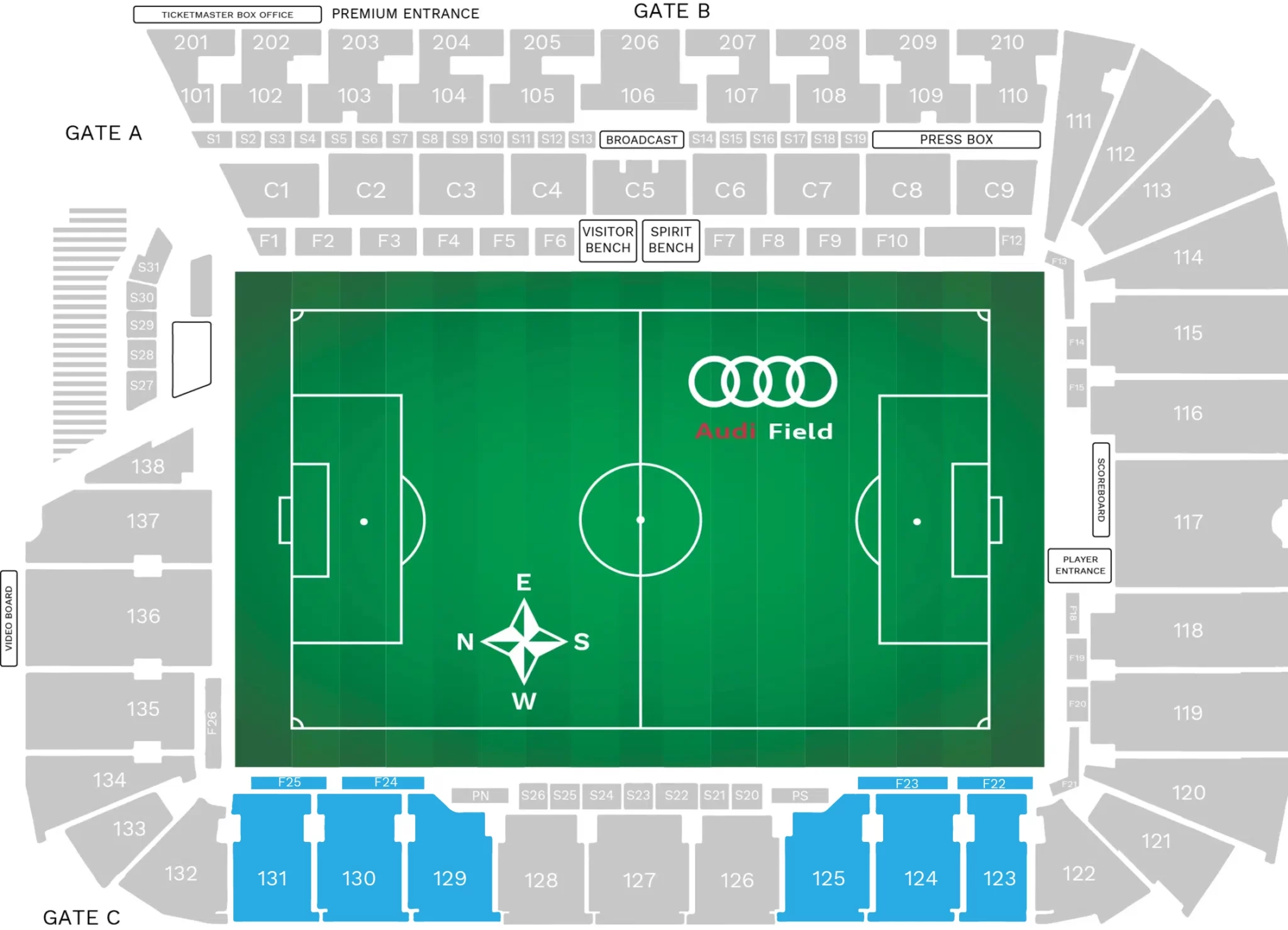 West Sideline Audi Stadium Seating Chart Image