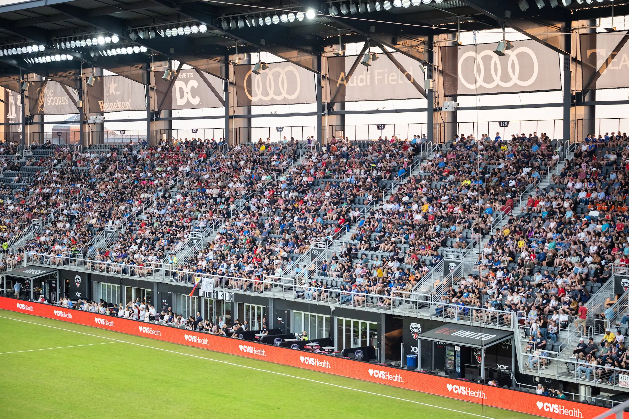 Fans fill the seats at Audi Field.