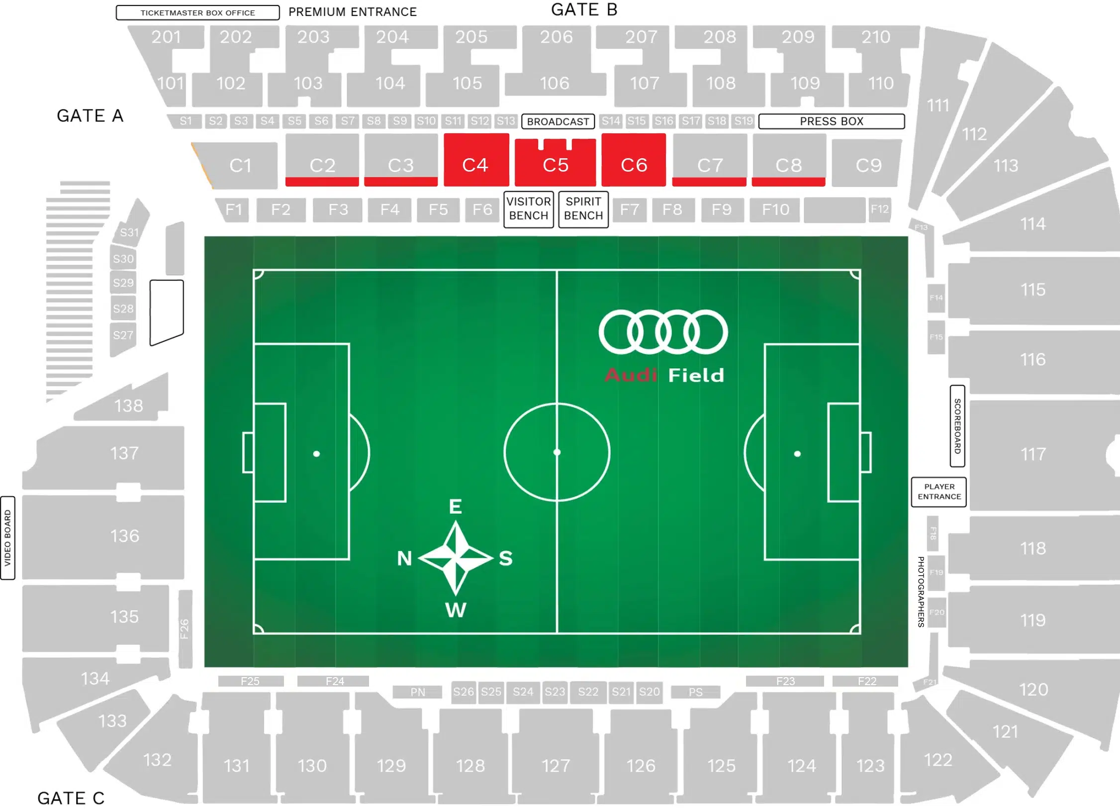 Club 1 Audi Stadium Seating Chart Image