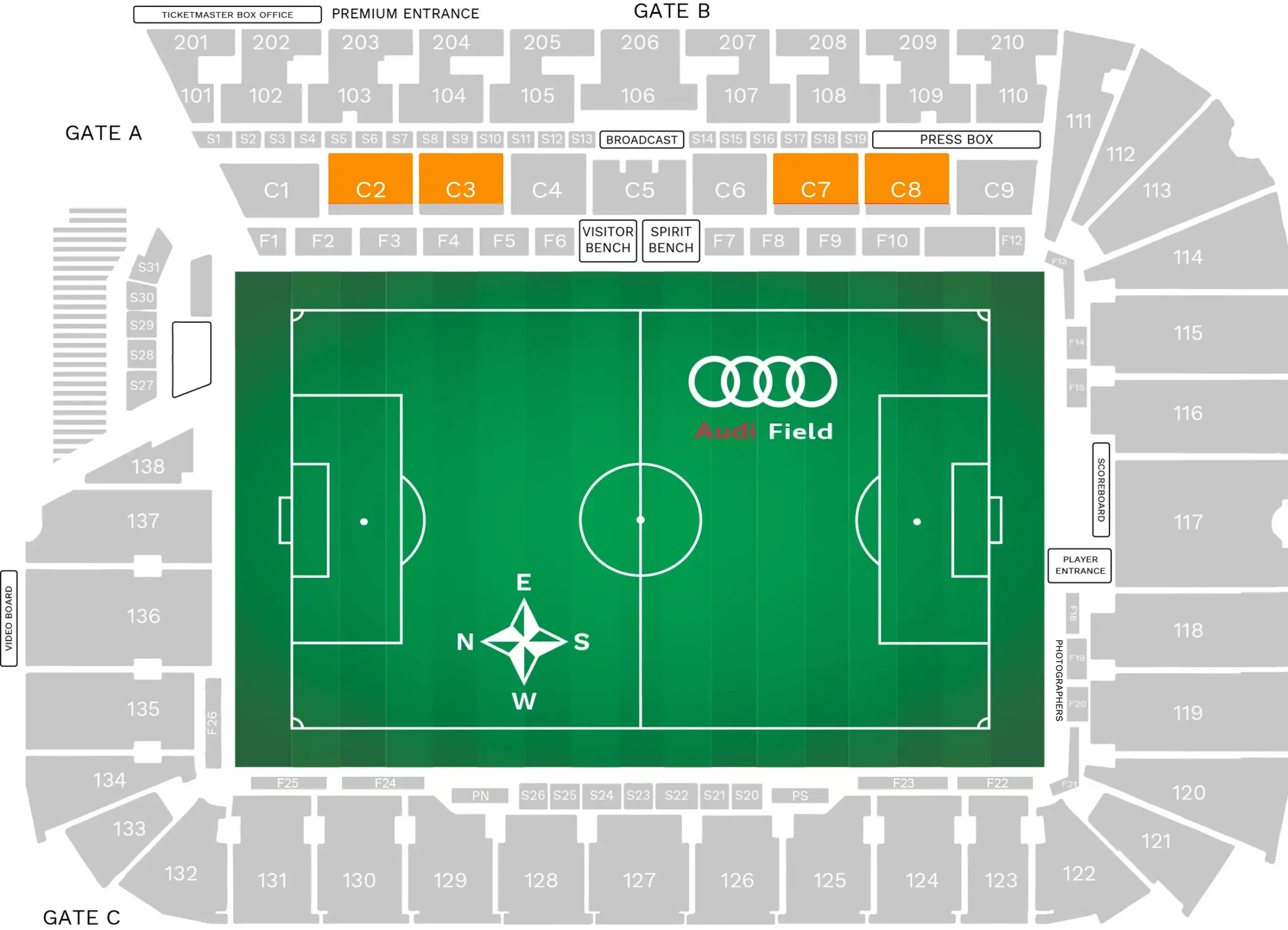 Club 2 Audi Stadium Seating Chart Image