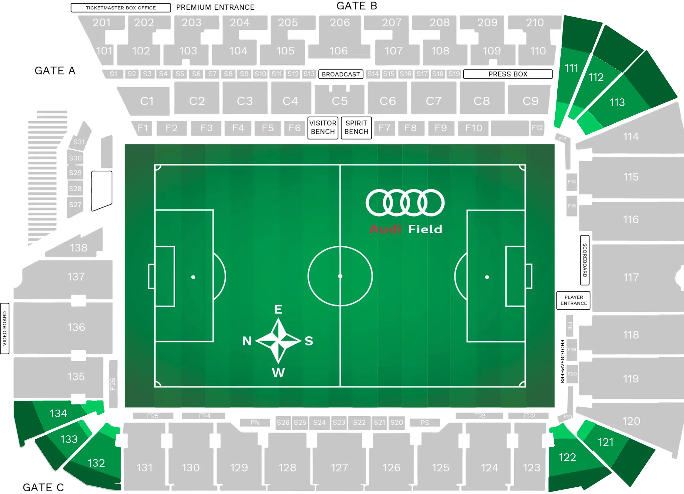 Corner Audi Stadium Seating Chart Image