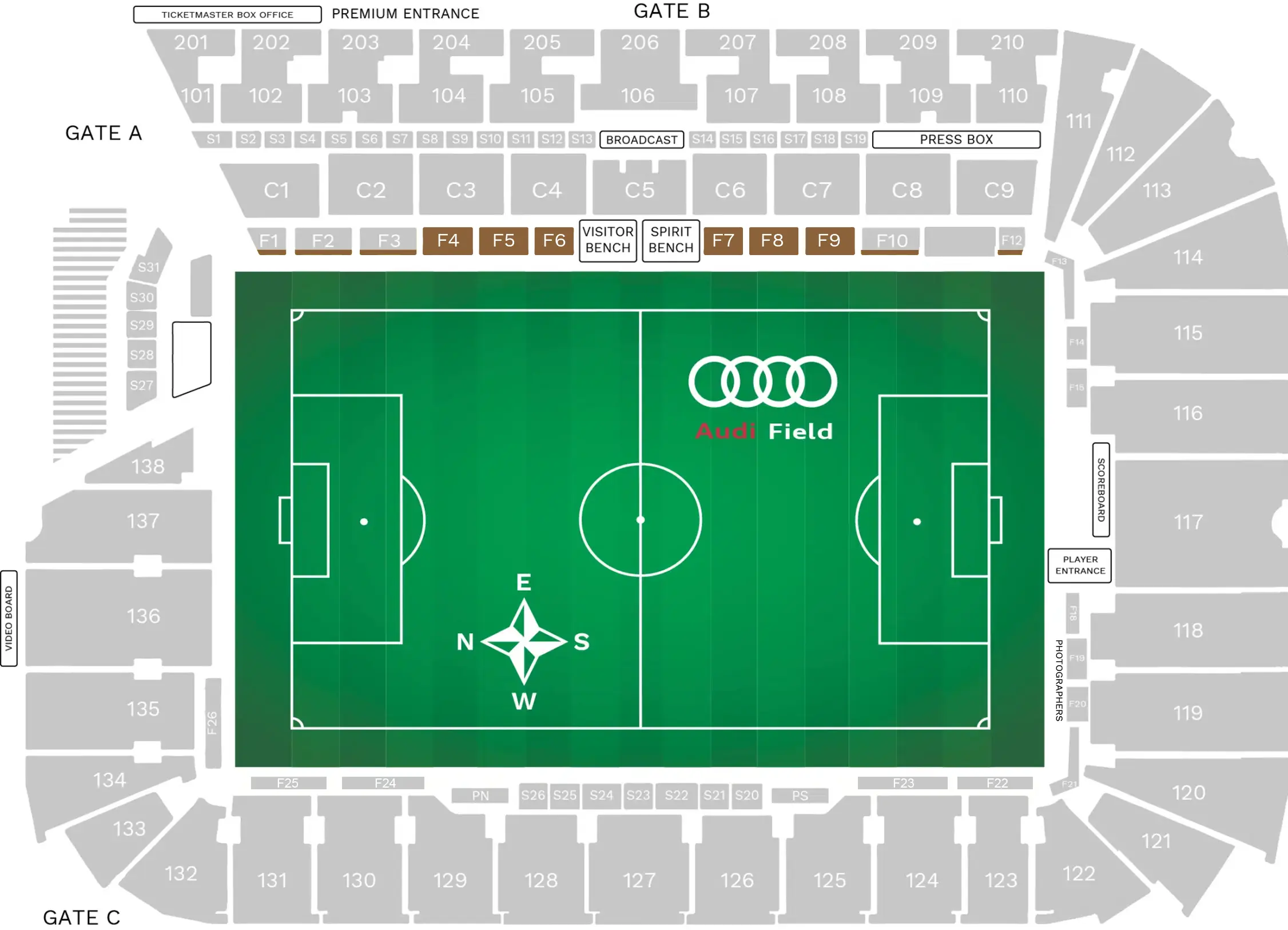 Fieldside 1 Audi Stadium Seating Chart Image