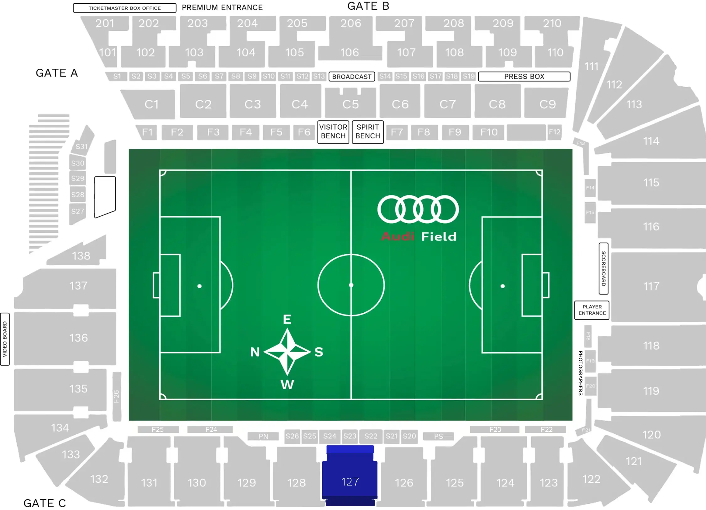 Center Circle Audi Stadium Seating Chart Image