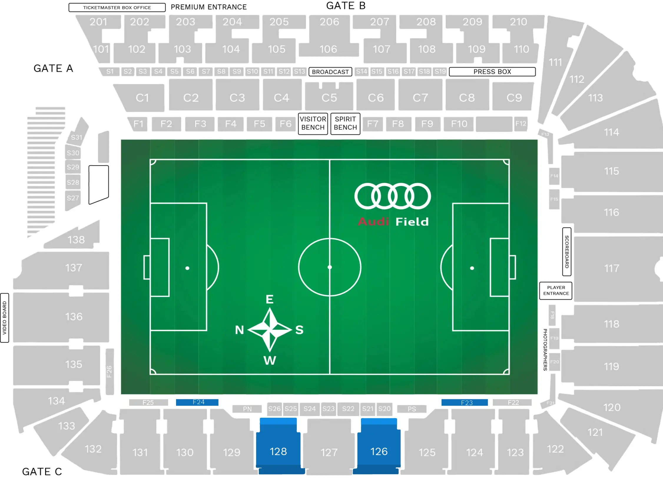 Midfield Audi Stadium Seating Chart Image