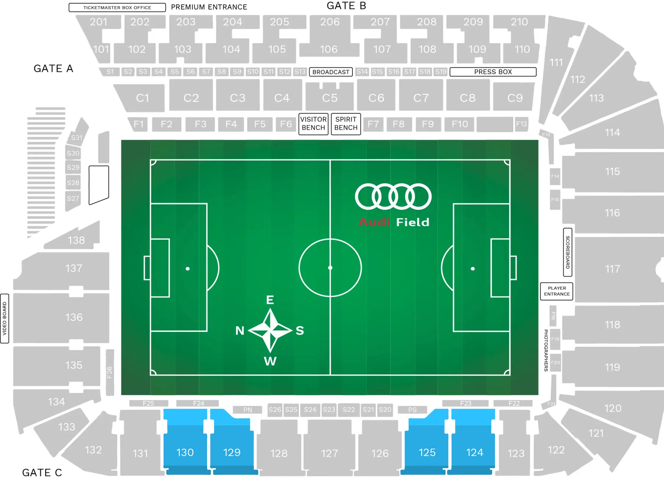 Sideline Audi Stadium Seating Chart Image