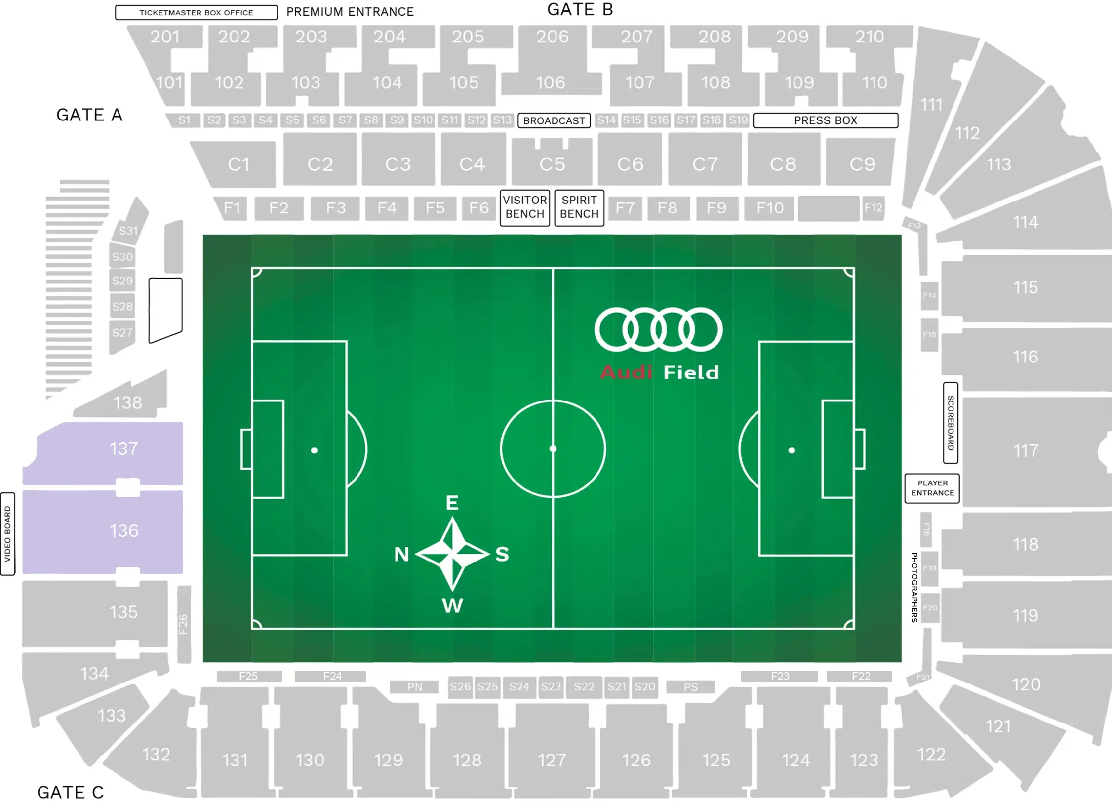 Standing Supporter Audi Stadium Seating Chart Image