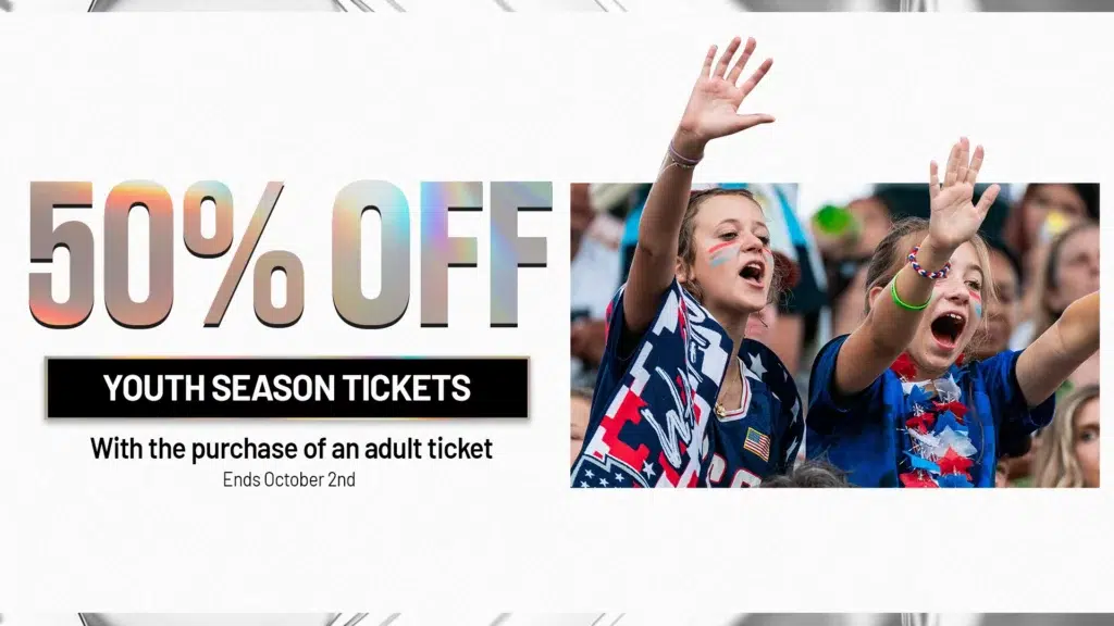 50% off youth season tickets with the purchase of an adult ticket. Ends October 2.
