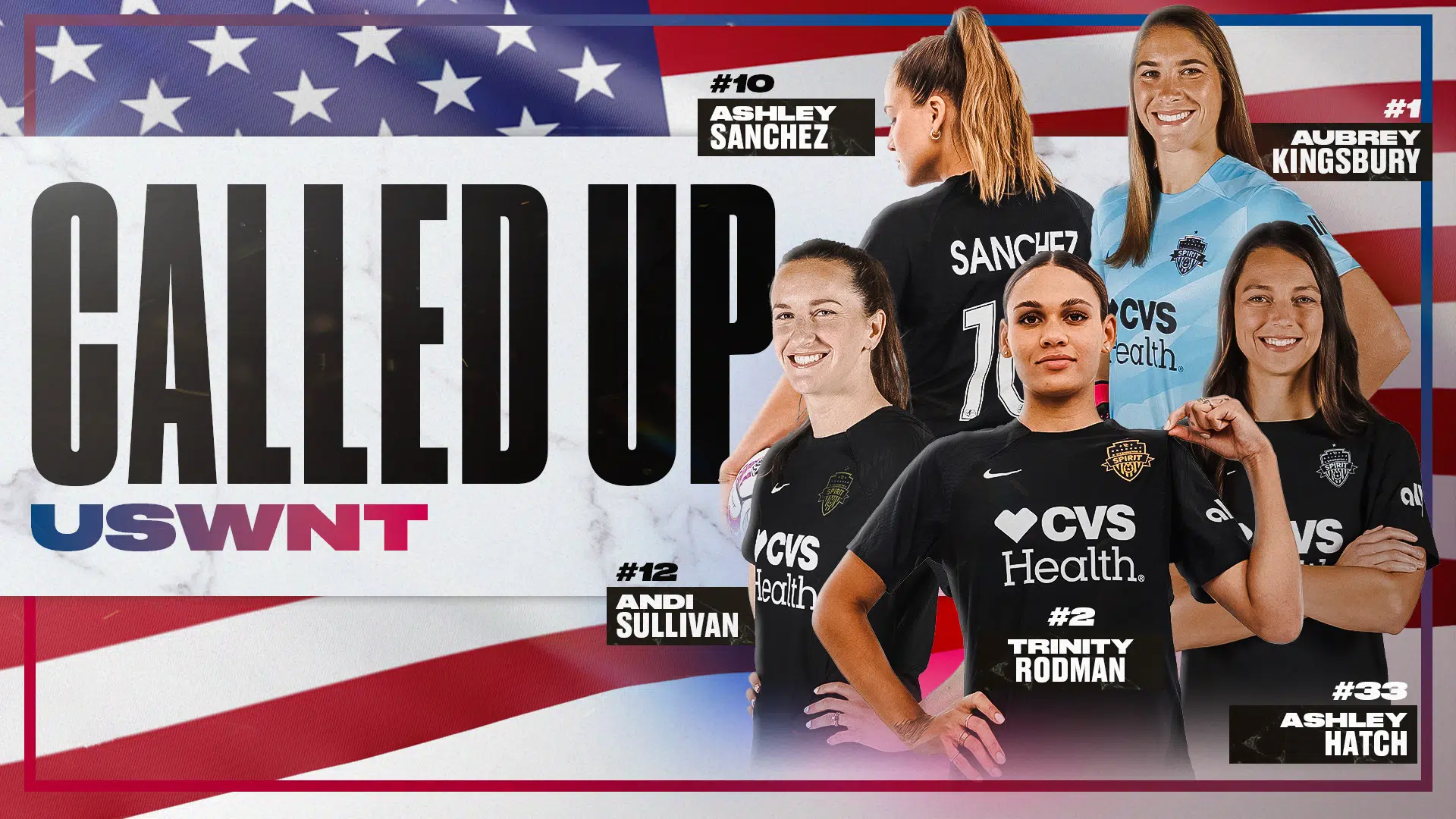 Five Spirit Players Called Up to USWNT for Two October Friendly Matches Featured Image