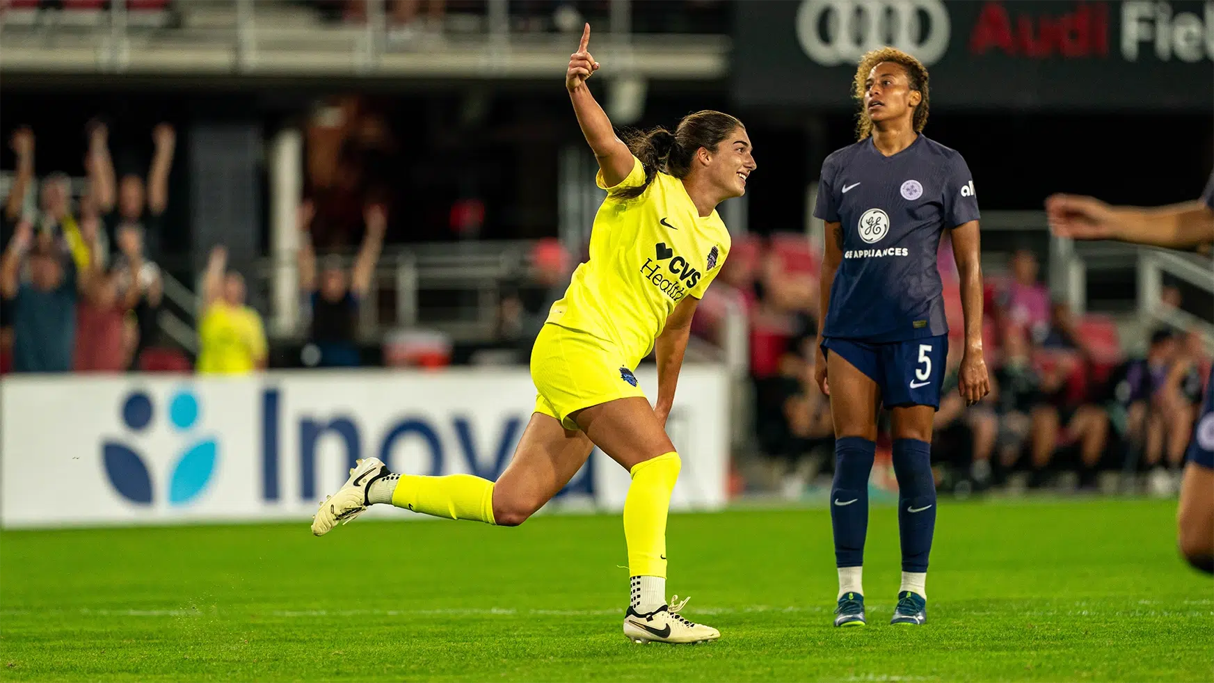 Lena Silano celebrates.