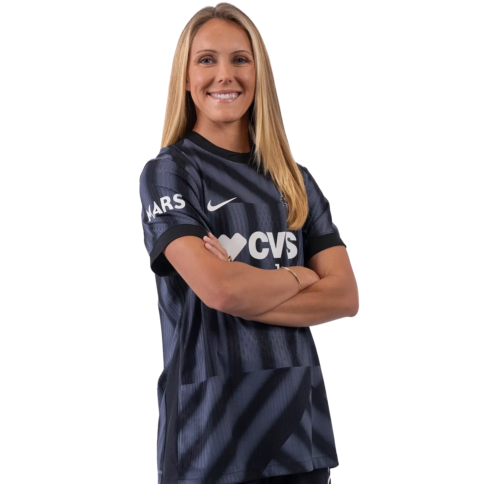 Brittany Ratcliffe in a black Spirit jersey.