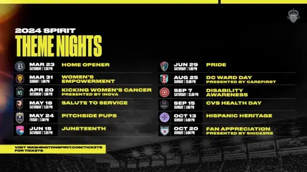 Washington Spirit Announces Theme Nights for the 2024 Season