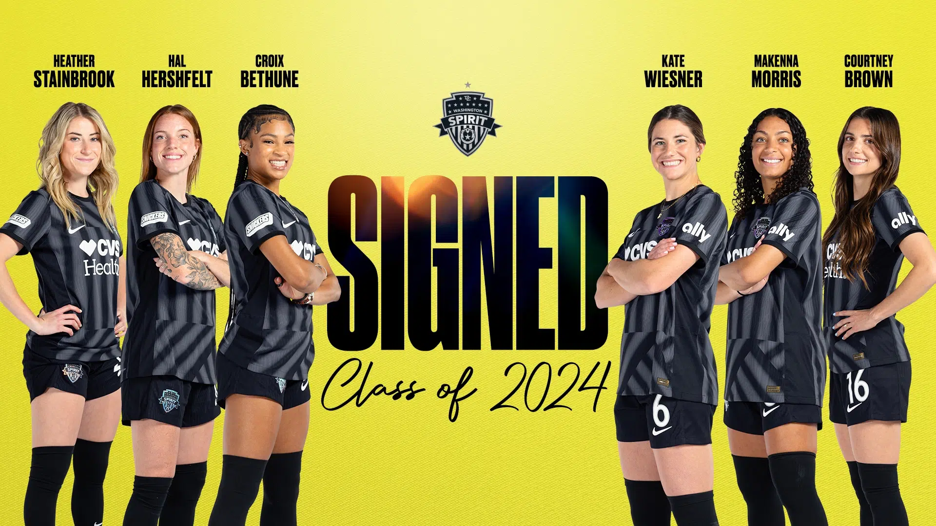 Washington Spirit Officially Signs 2024 Rookie Class to Professional Contracts Featured Image