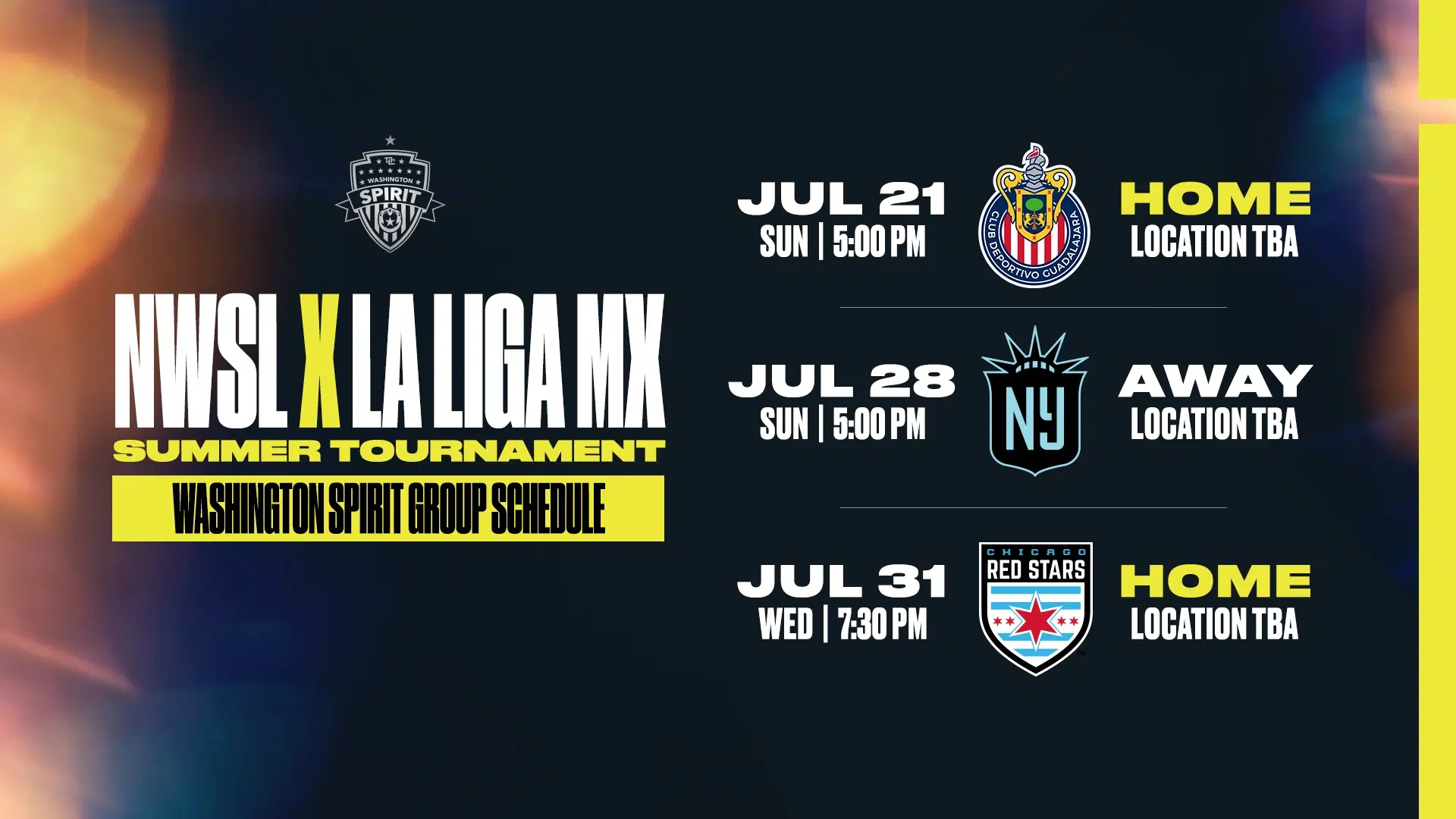 Washington Spirit Announces NWSL x LIGA MX Femenil Summer Cup Fixtures Featured Image