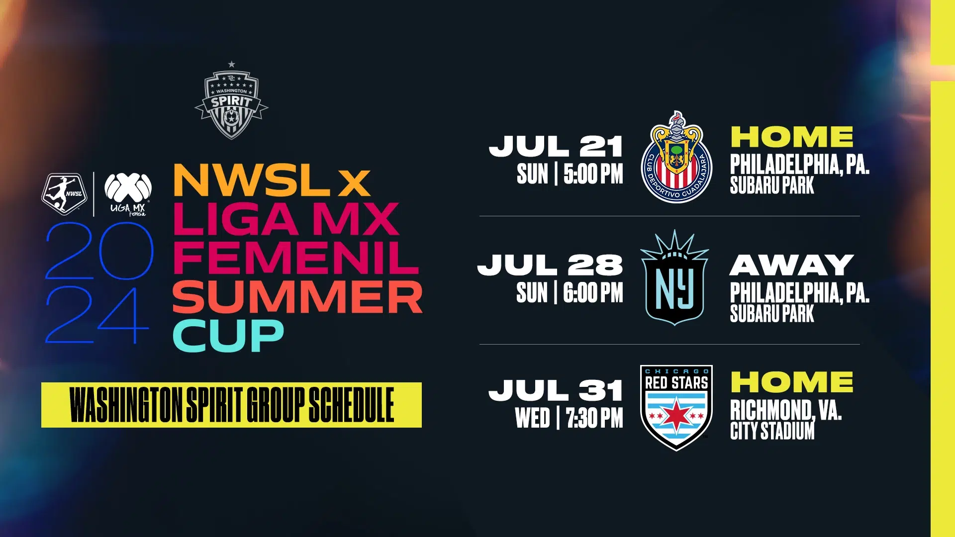 Washington Spirit to Take NWSL x La Liga MX Femenil Summer Cup On the Road Featured Image