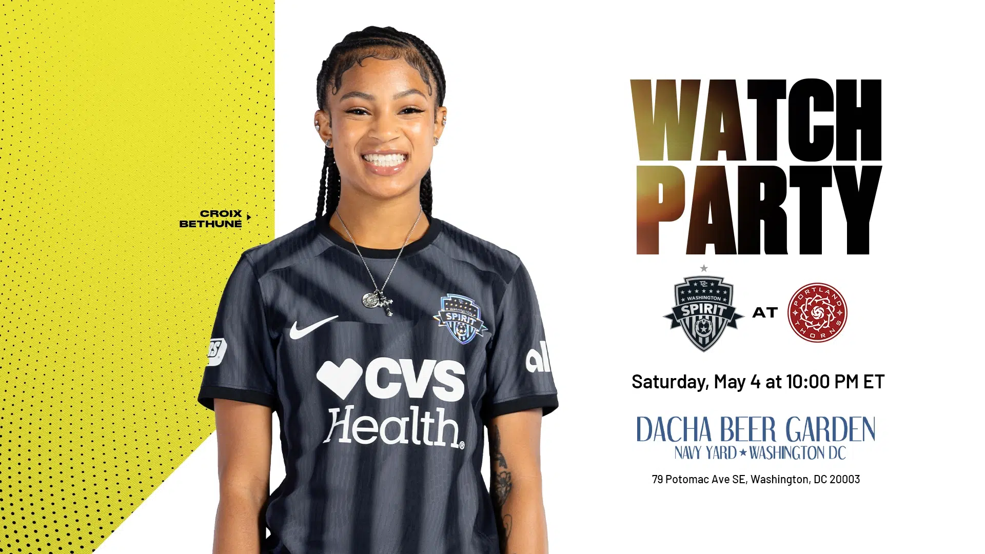 You’re Invited: Washington Spirit vs. Portland Thorns Watch Party at Dacha Beer Garden Featured Image