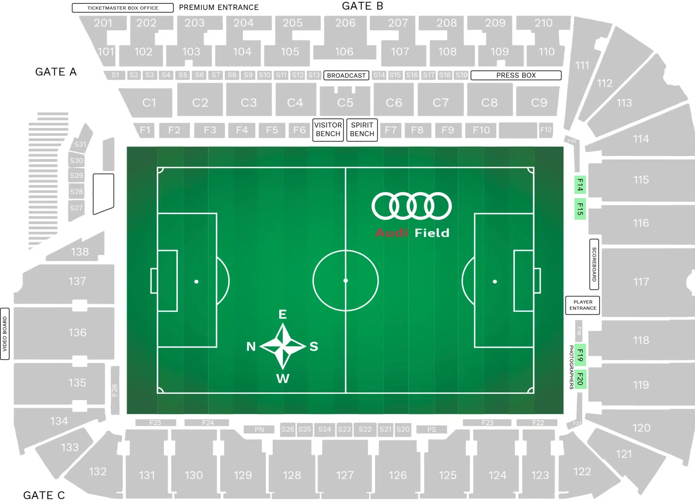 Field Level Cabanas Audi Stadium Seating Chart Image