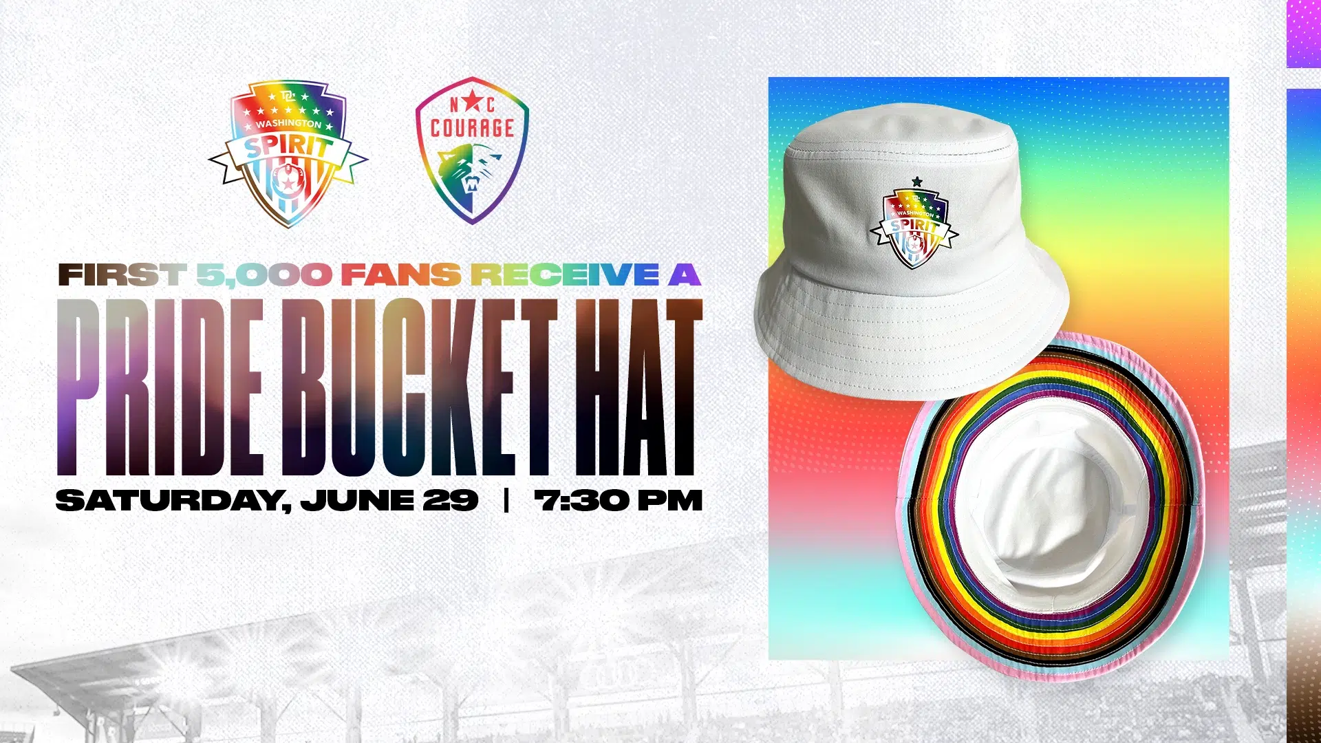 First 5,000 fans receive a Pride bucket hat.