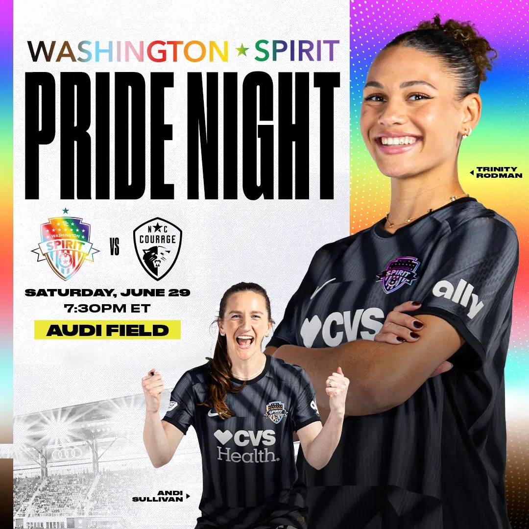 Pride Night. Spirit vs. Courage. Saturday, June 29.