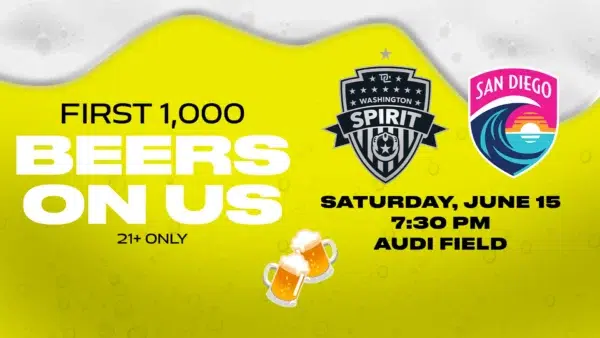 First 1,000 Beers on Us. Saturday, June 15 at 7:30 pm at Audi Field.