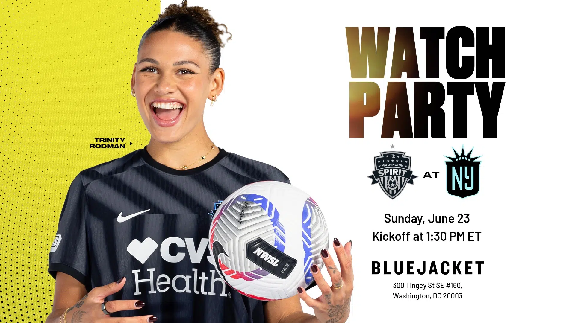 You’re Invited: Washington Spirit vs. NJ/NY Gotham FC at Bluejacket Featured Image