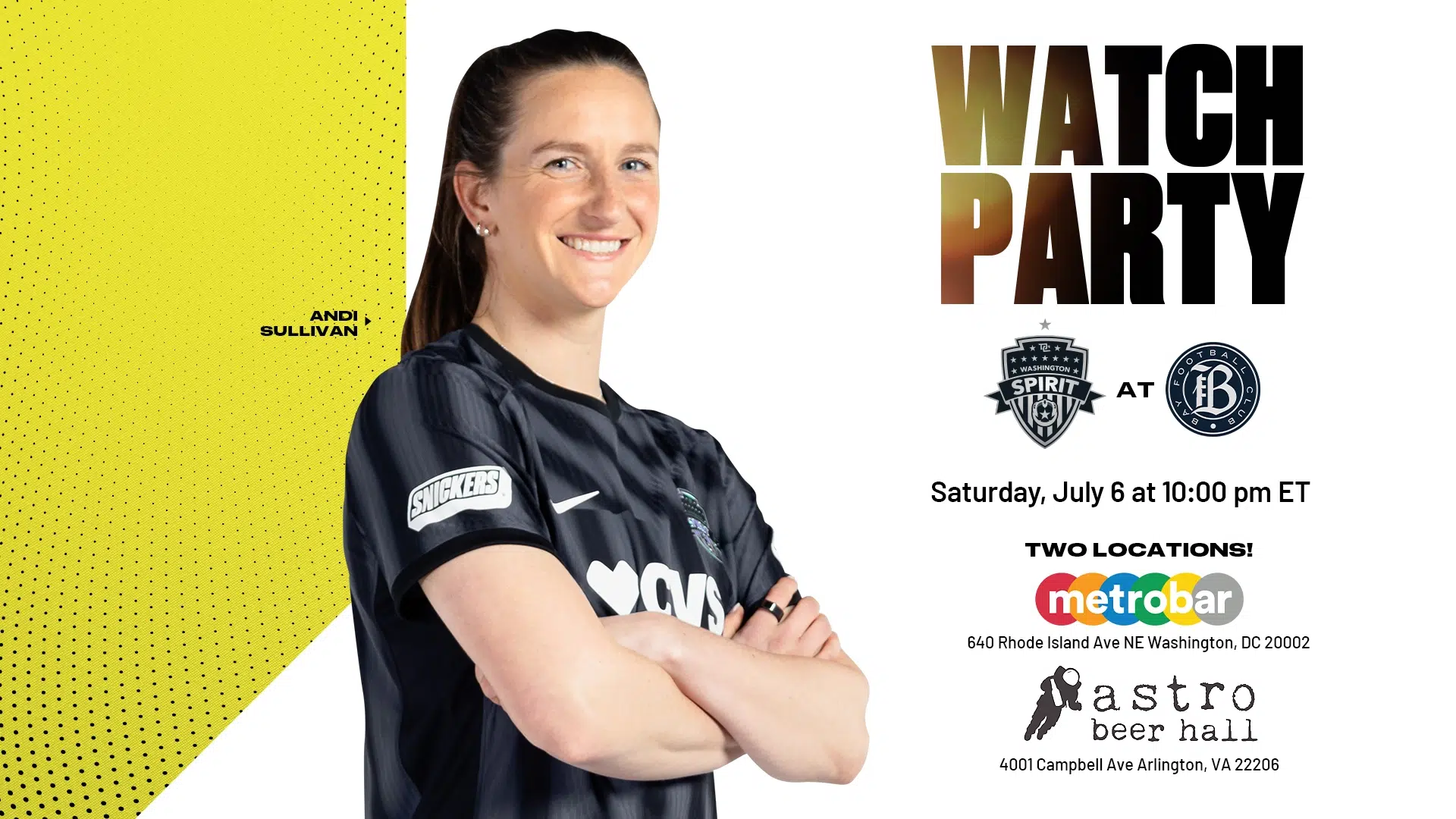 You’re Invited: Washington Spirit vs. Bay FC Watch Parties Featured Image