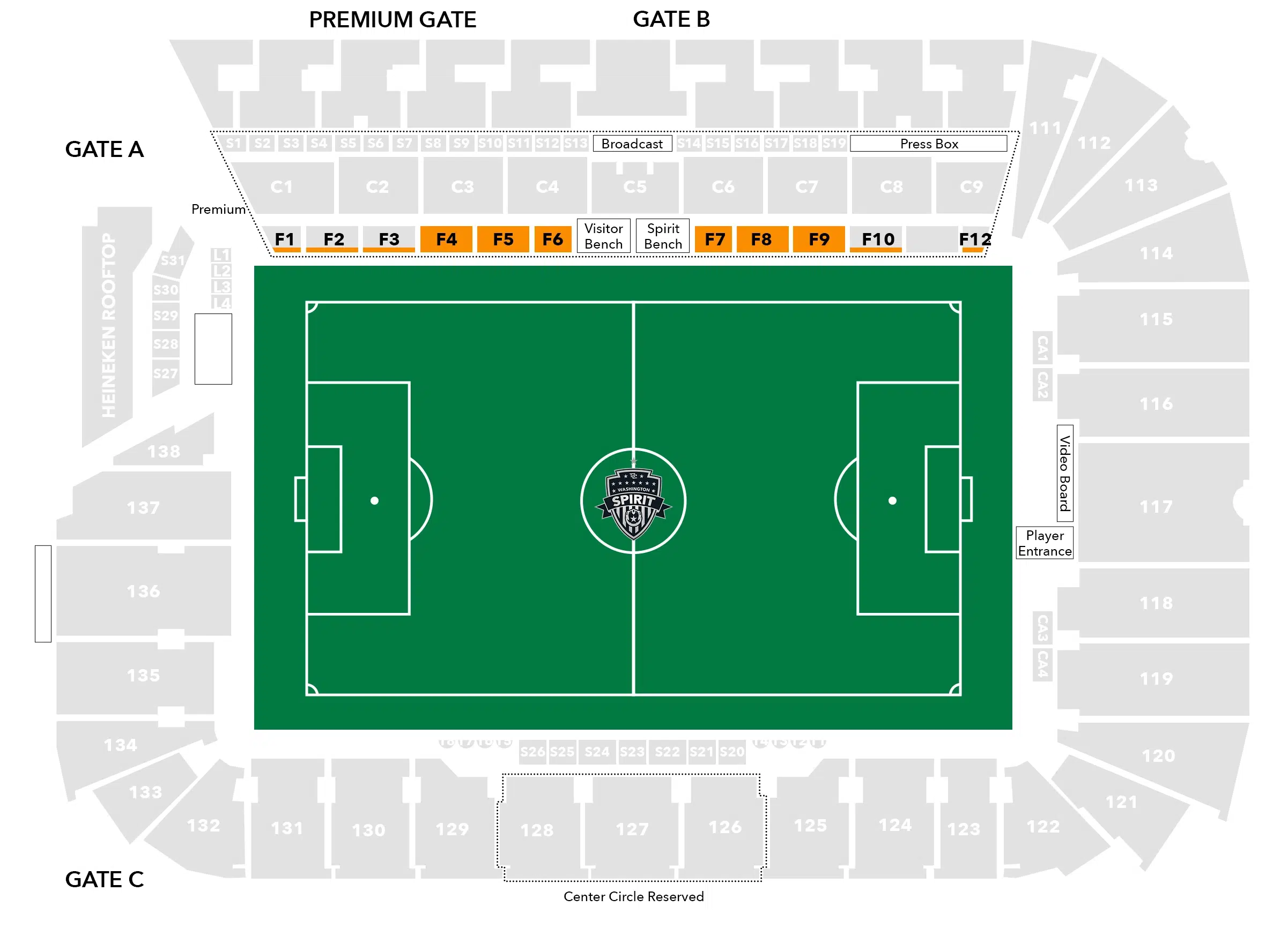 Fieldside 1 Audi Stadium Seating Chart Image