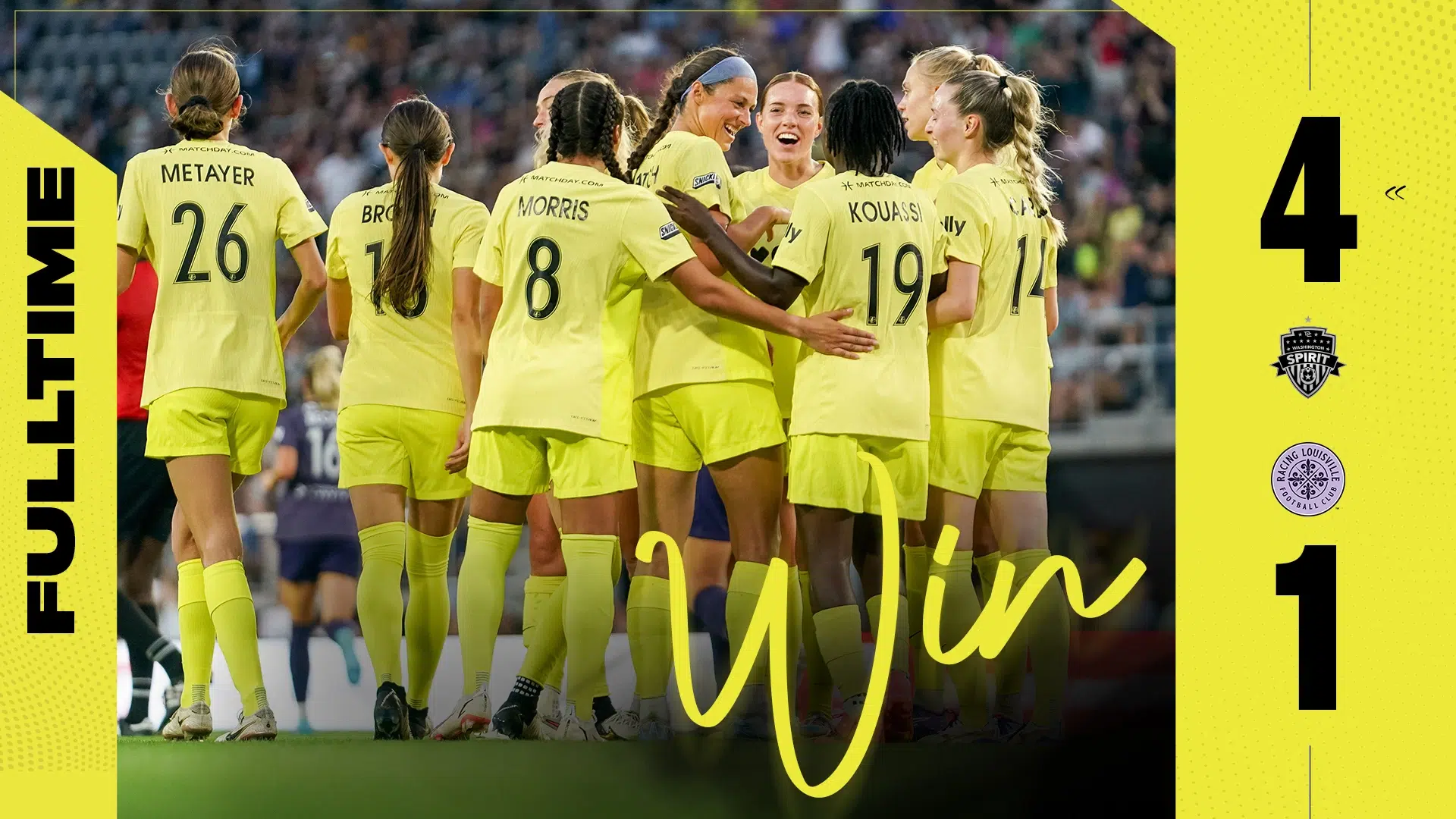 Full time: Spirit - 4, Louisville - 1