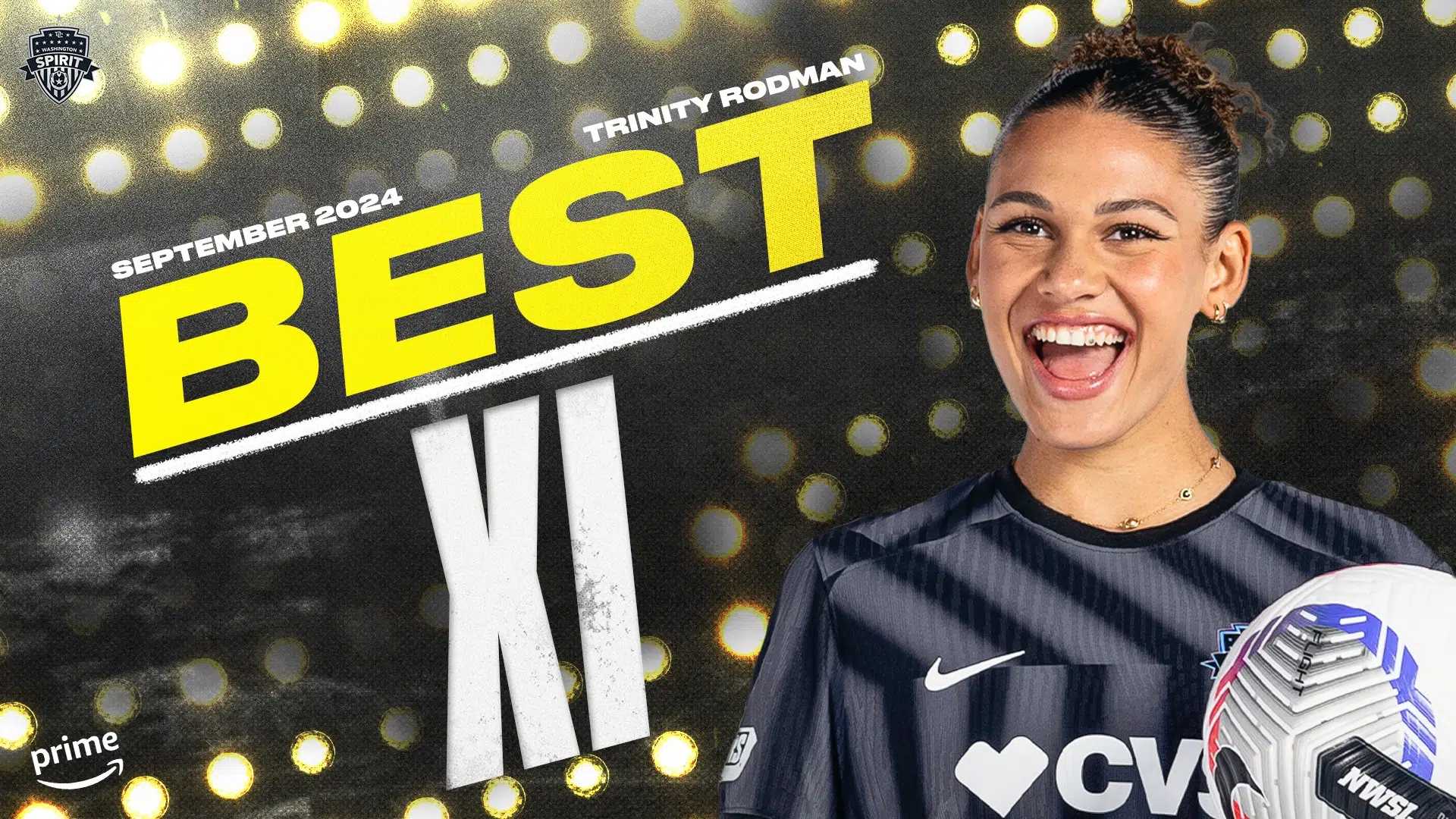 Washington Spirit Star Trinity Rodman Named to NWSL’s Best XI of the Month, presented by Amazon Prime Featured Image