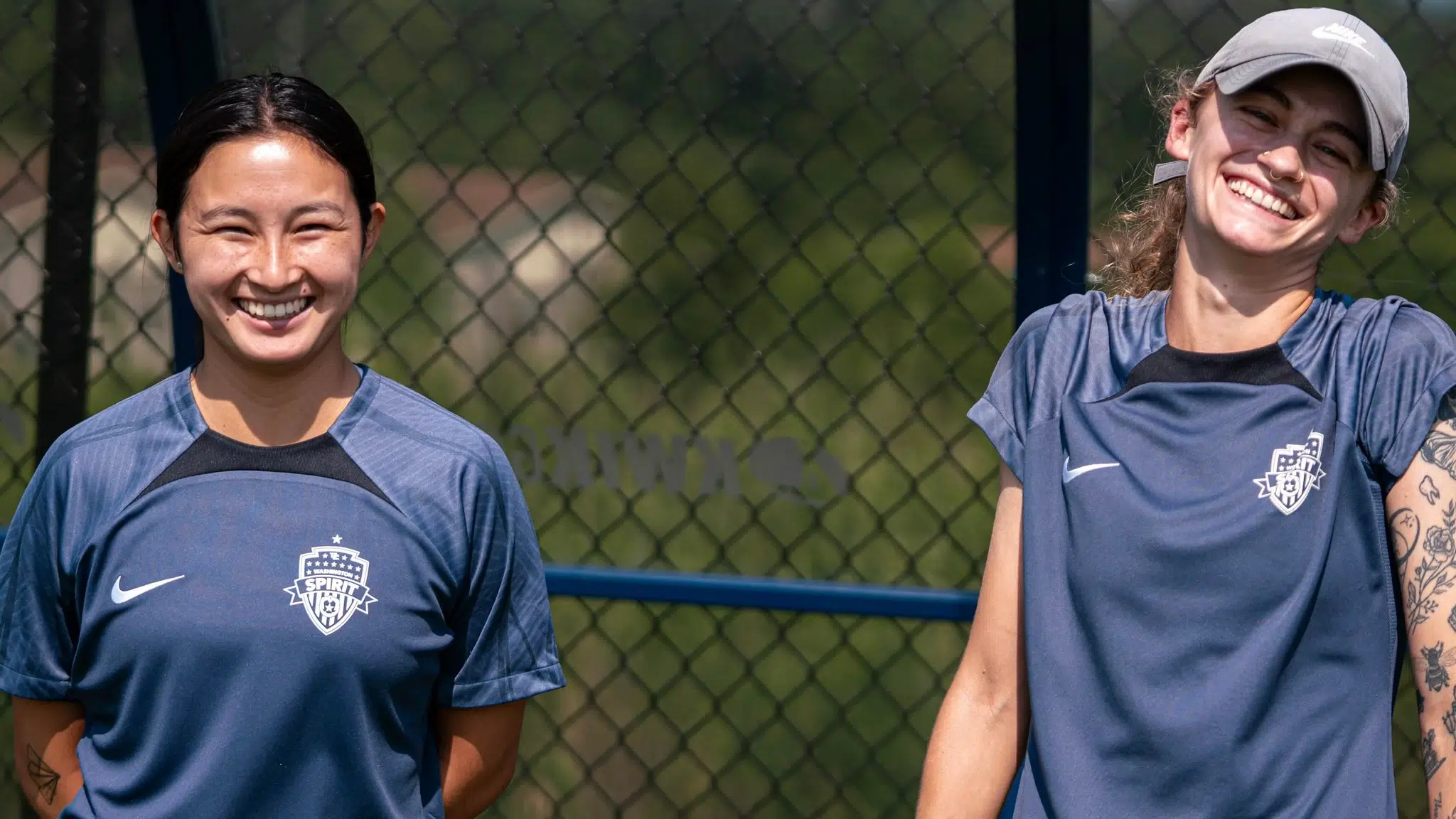 Aliya Stubenbord (left) and Abby Alexa (right) at training.