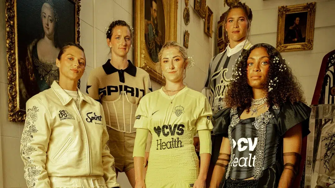 Spirit players in a stylized photoshoot.