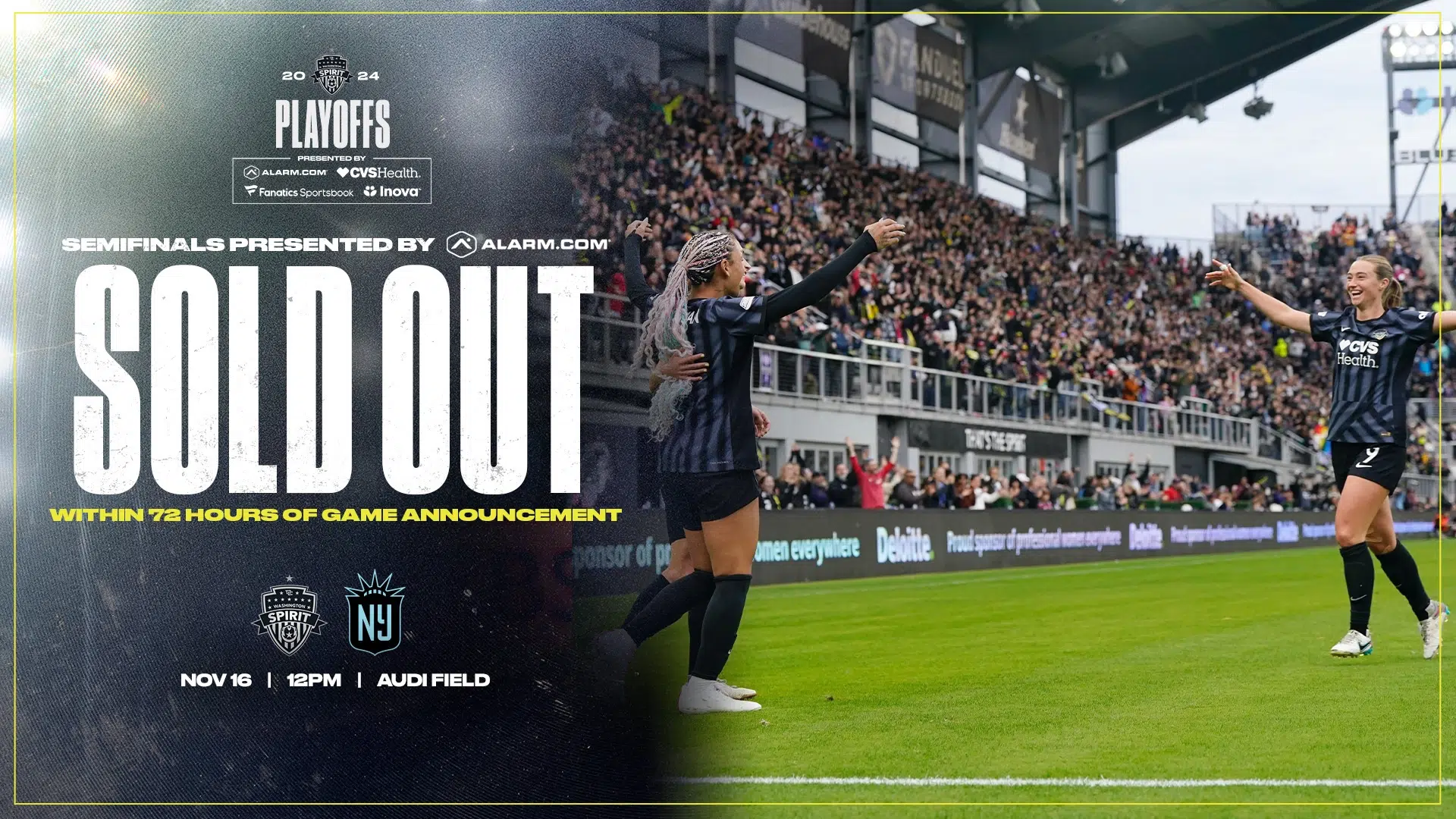 Washington Spirit Semifinal at Audi Field Sells Out in 72 Hours After Quarterfinal Win Featured Image