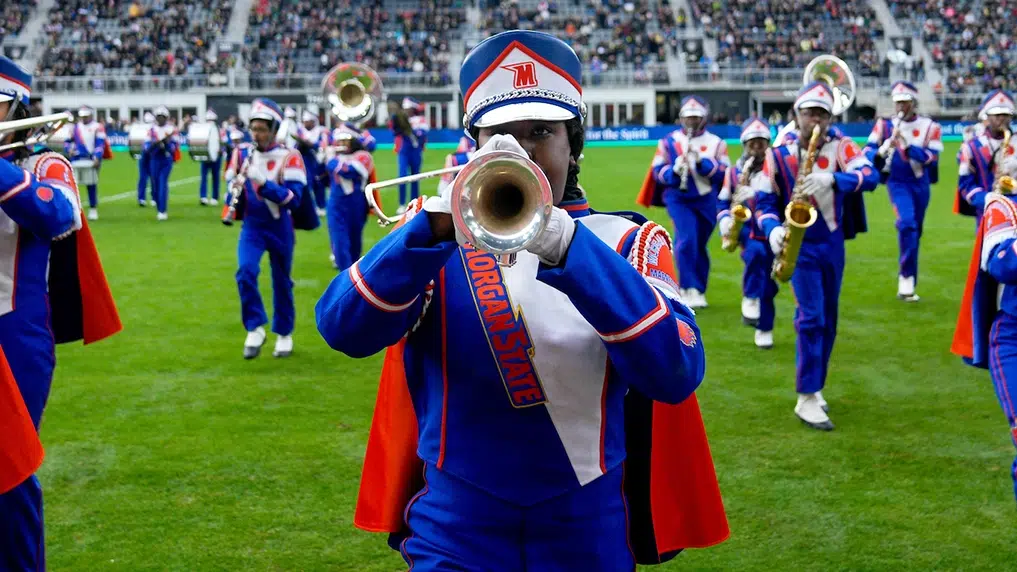 Members of a marching band.