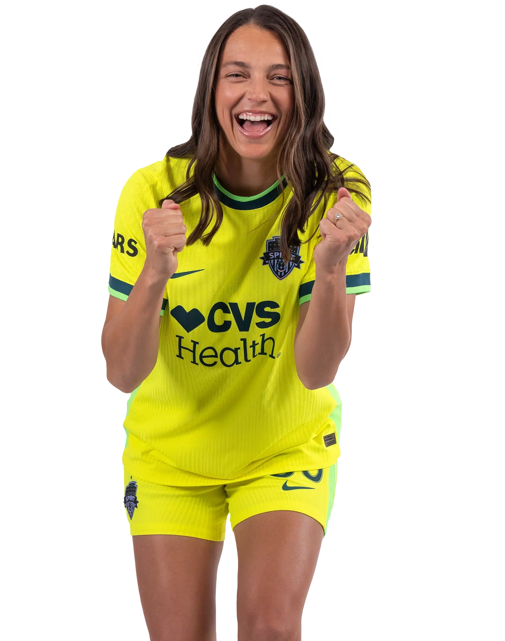 Ashley Hatch in a yellow Spirit kit.