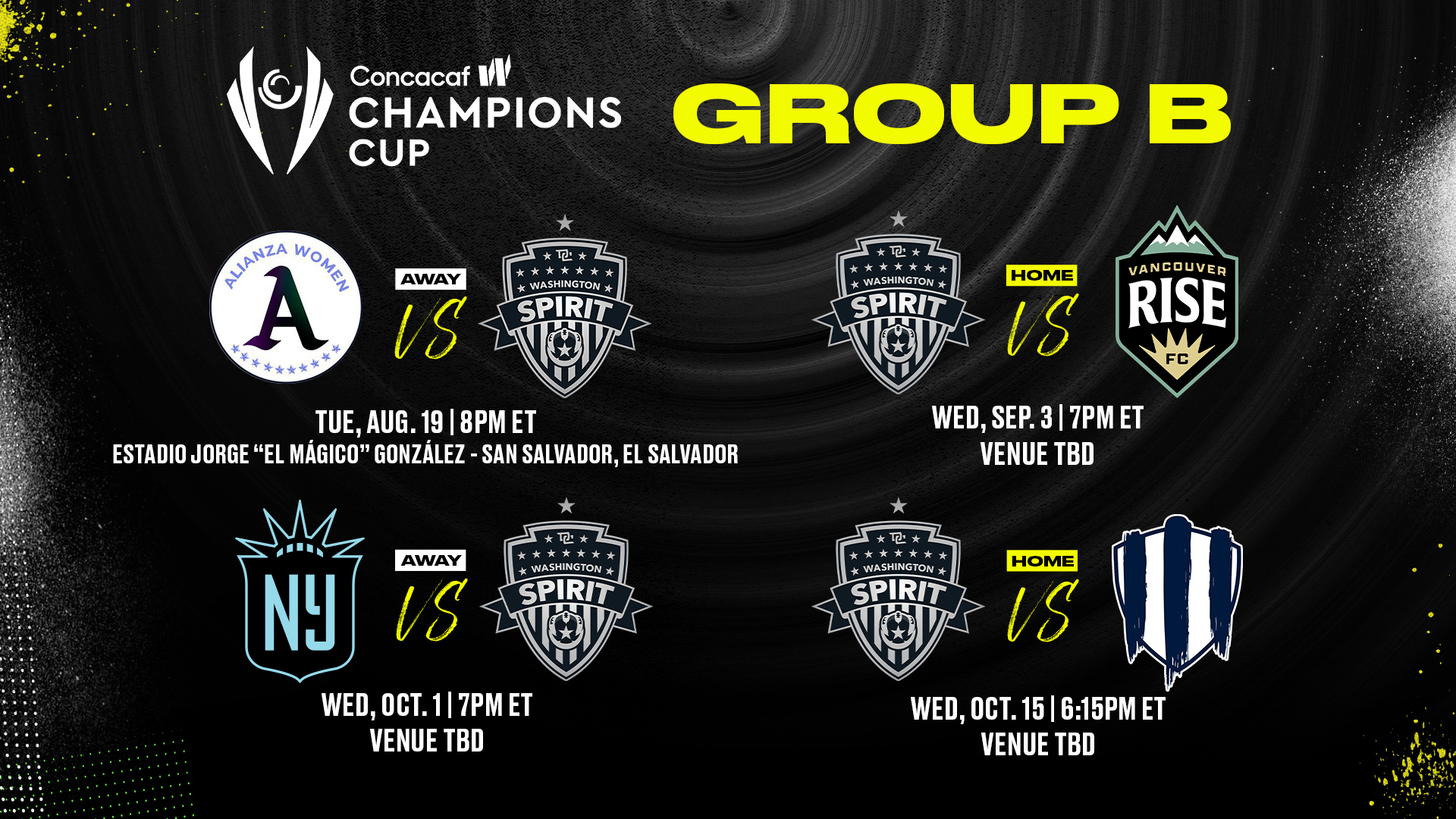 Washington Spirit Releases 2025-26 Concacaf W Champions Cup Group B Schedule Featured Image