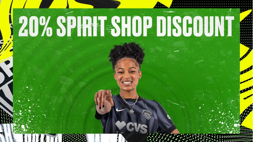 A player posing with "20% spirit shop discount"
