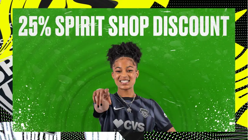 A player posing with "25% spirit shop discount"