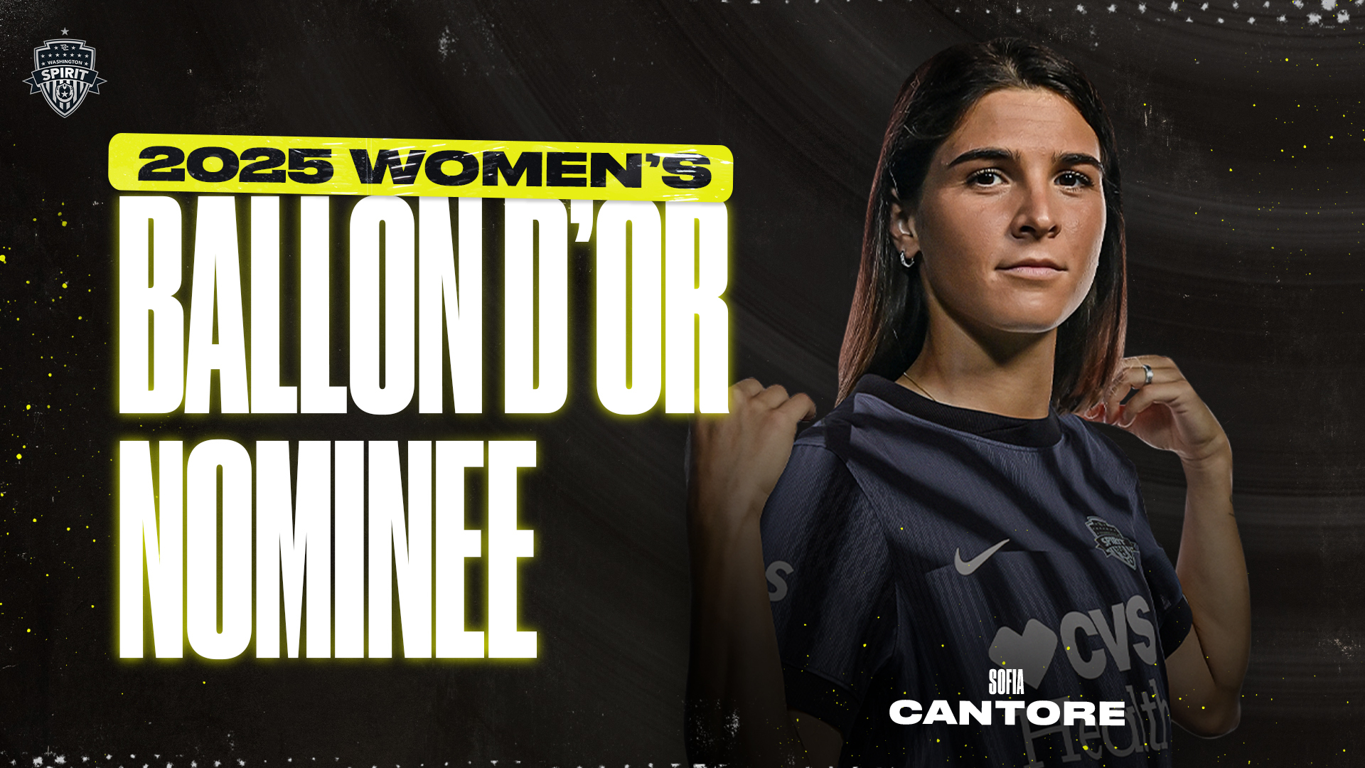 Washington Spirit Forward Sofia Cantore Nominated for 2025 Ballon d’Or Féminin Featured Image