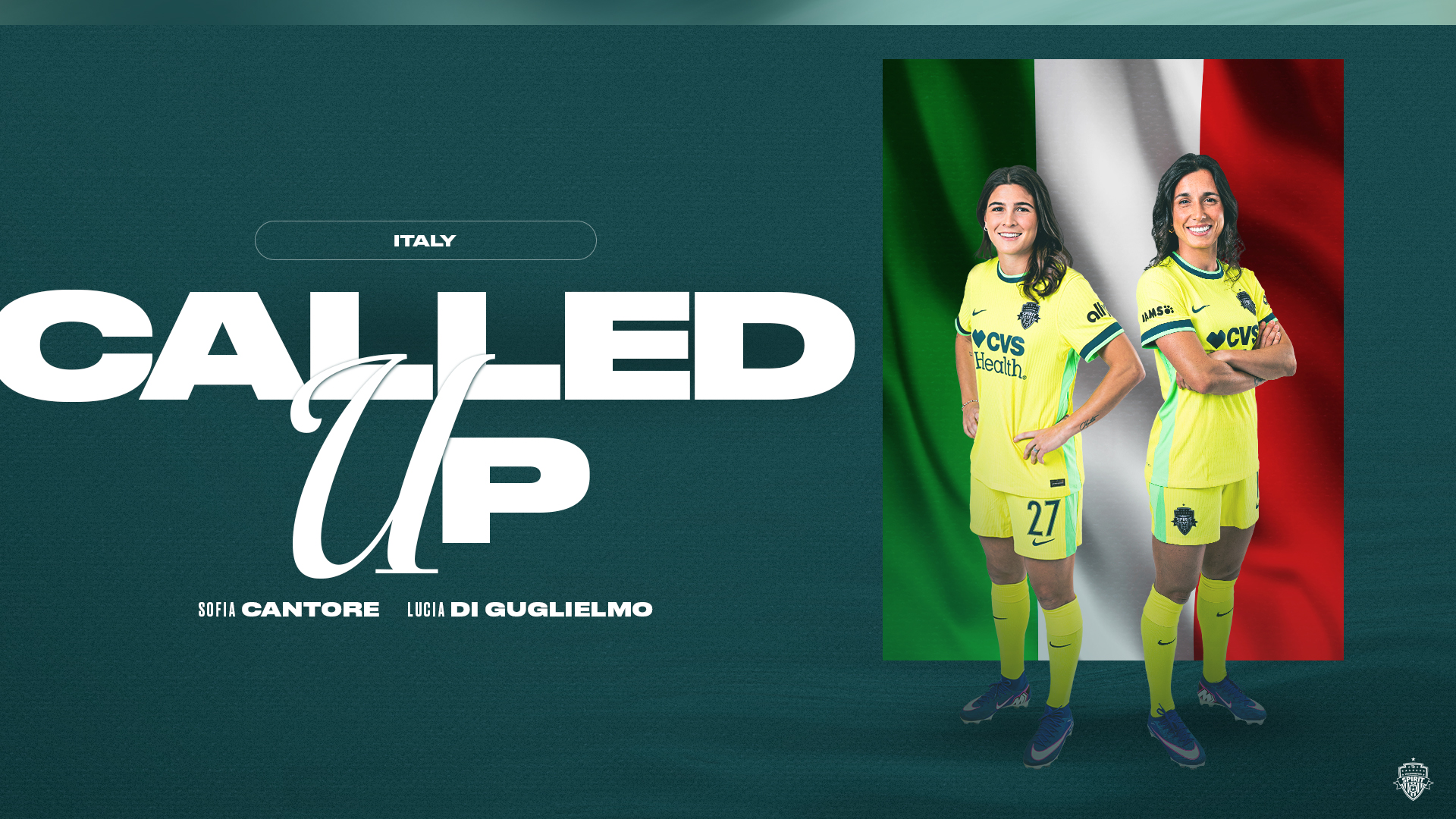 Washington Spirit’s Cantore, Di Guglielmo Called Up to Italy Women’s National Team Featured Image